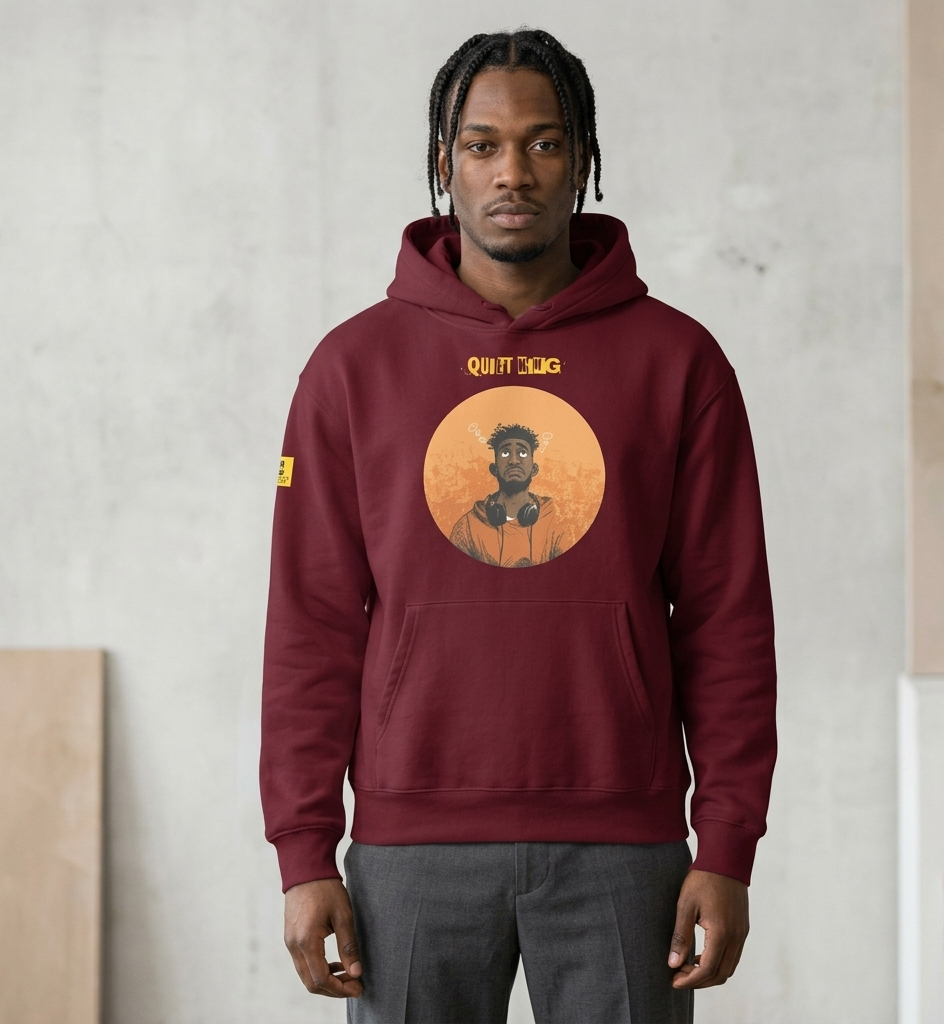 Xantho Philos™ Oversized Hoodie in Maroon for men, premium oversized hoodie with heavyweight comfort