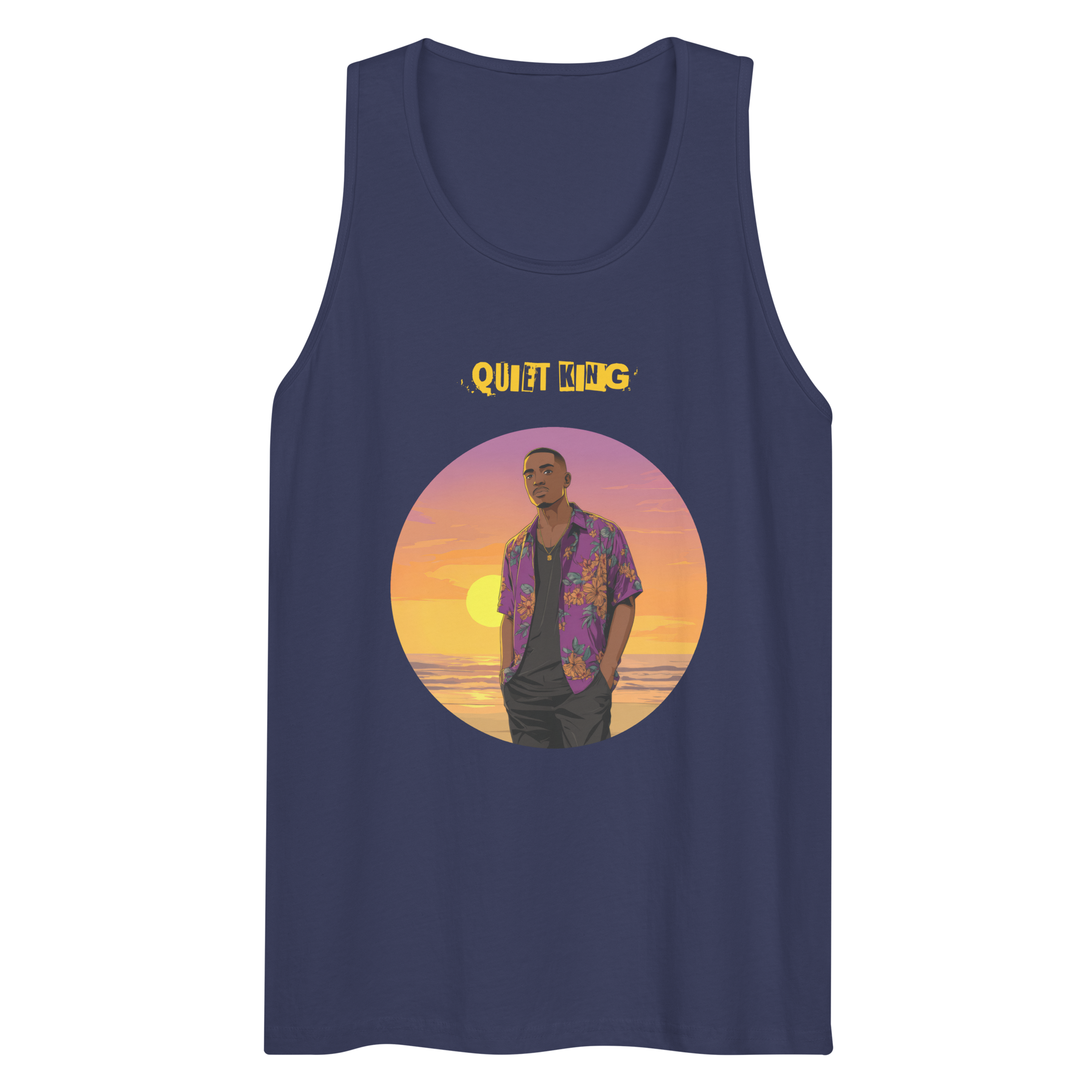 IntrovertedAlpha™ Tank Top in Harbor Blue for men, lightweight premium tank top with a clean casual tone