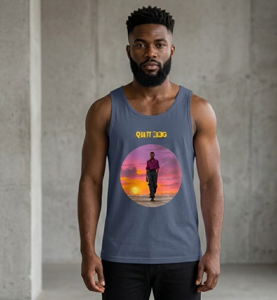 IntrovertedAlpha™ Tank Top in Harbor Blue for men, lightweight premium tank top with a clean casual tone