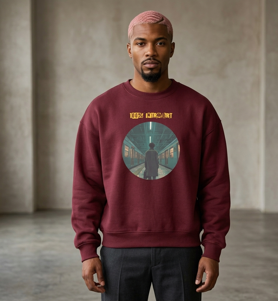 Xantho Philos™ Oversized Sweatshirt in Maroon for men, rich-toned oversized sweatshirt with heavyweight comfort