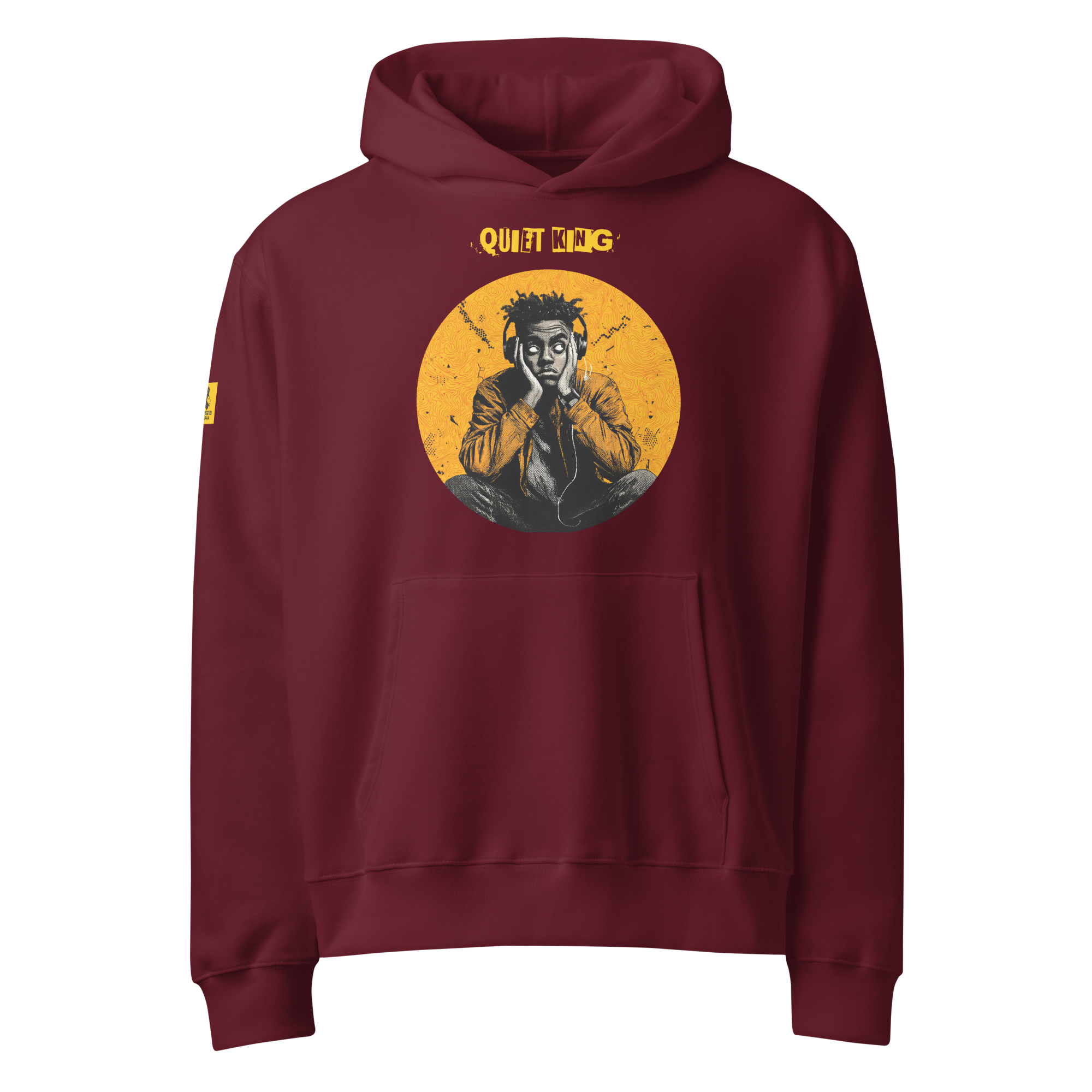 IntrovertedAlpha™ Oversized Hoodie in Maroon for men, premium oversized hoodie with heavyweight comfort
