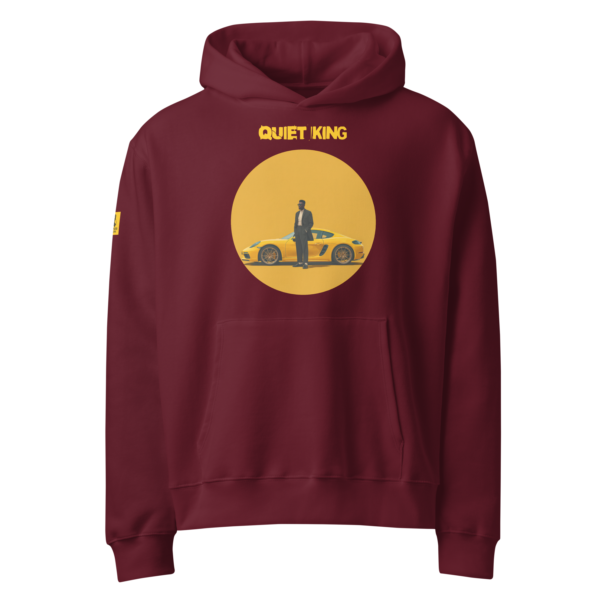 Xantho Philos™ Oversized Hoodie in Maroon for men, premium oversized hoodie with heavyweight comfort