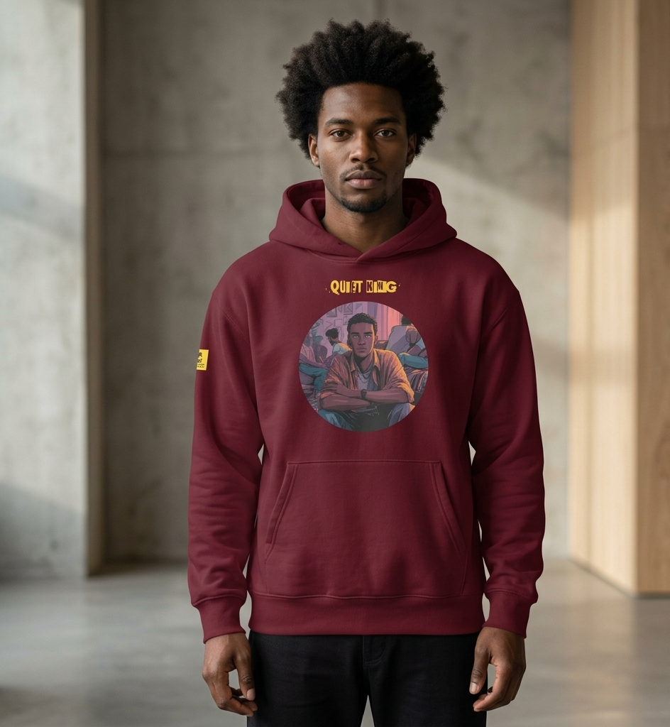 IntrovertedAlpha™ Oversized Hoodie in Maroon for men, premium oversized hoodie with heavyweight comfort