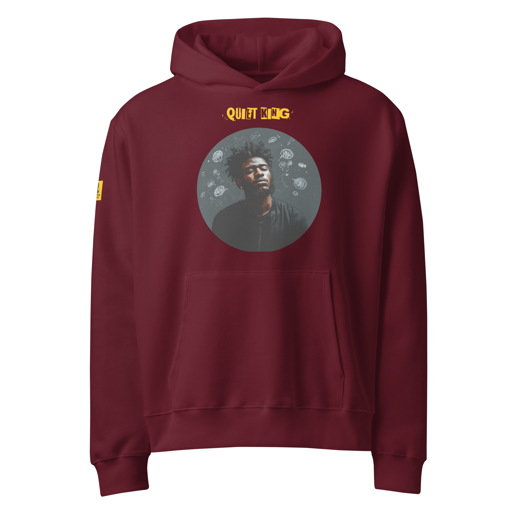 IntrovertedAlpha™ Oversized Hoodie in Maroon for men, premium oversized hoodie with heavyweight comfort