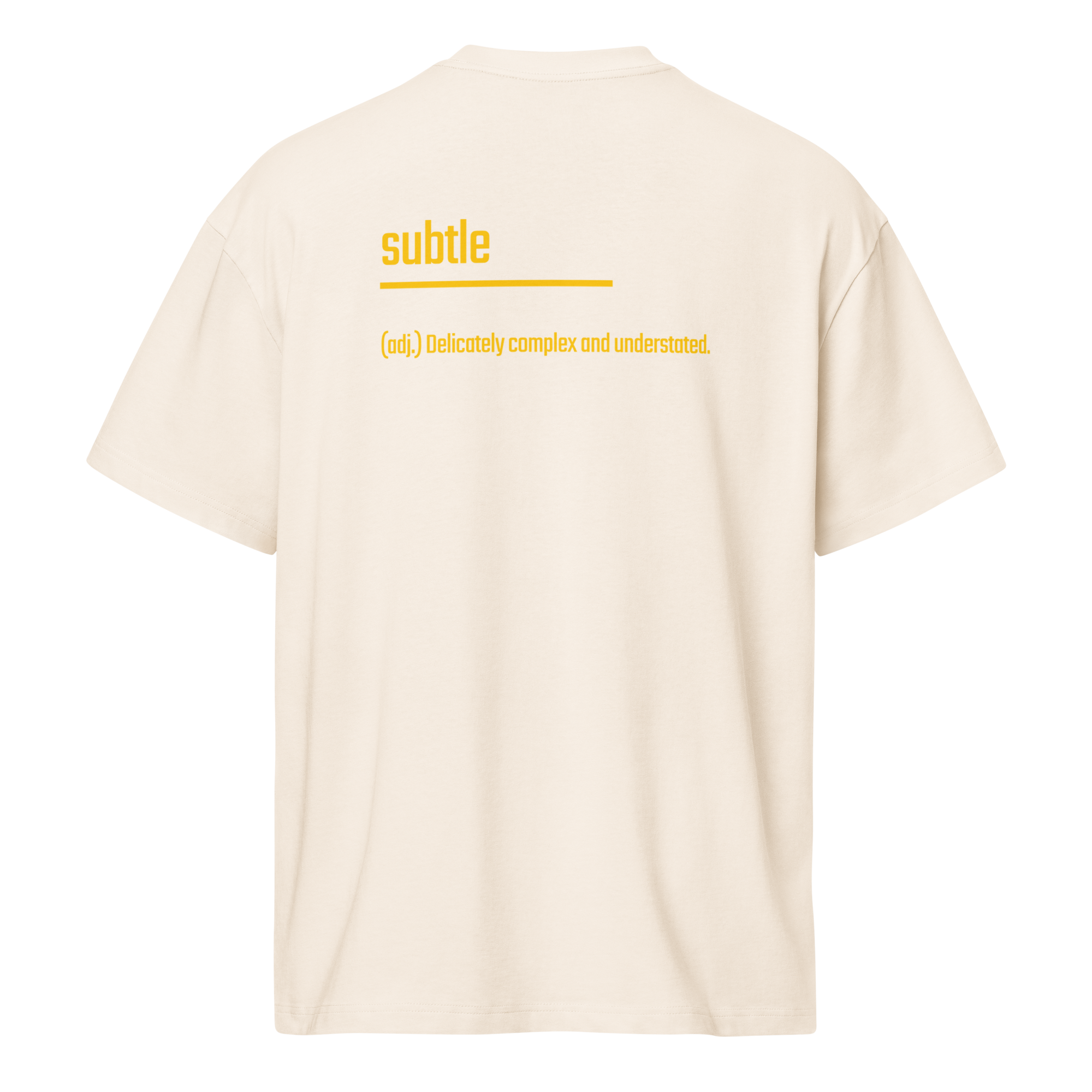 IntrovertedAlpha™ Box Tee in Vintage White for men, soft-toned box tee with a minimalist oversized fit