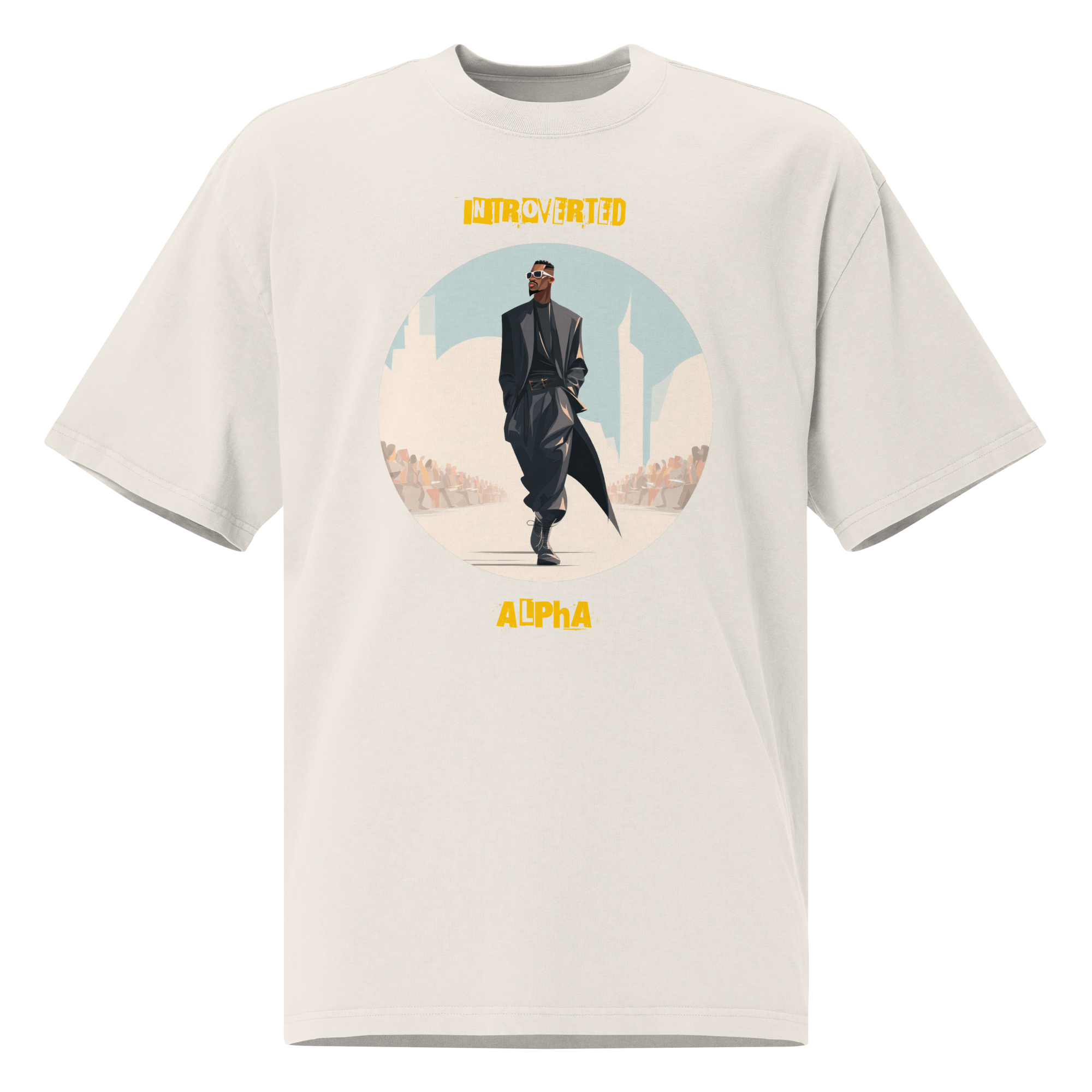 Xantho Philos™ Oversized Faded T-Shirt in Faded Bone for men, soft neutral oversized T-shirt with a minimalist streetwear feel