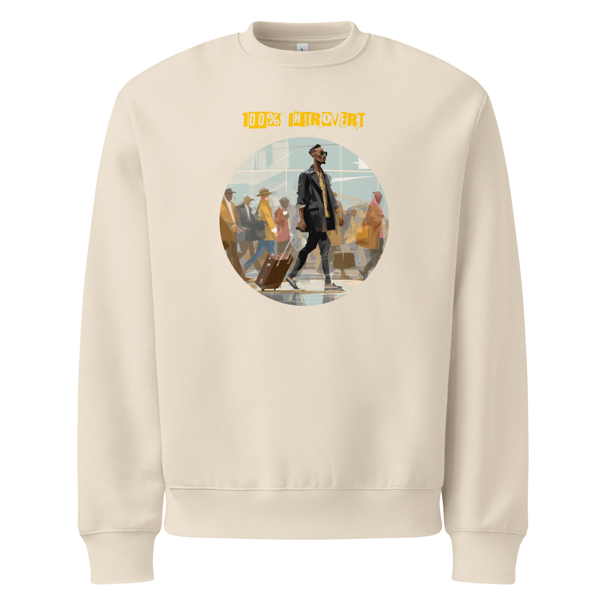 IntrovertedAlpha™ Oversized Sweatshirt in Dust for men, soft neutral sweatshirt with a relaxed oversized fit