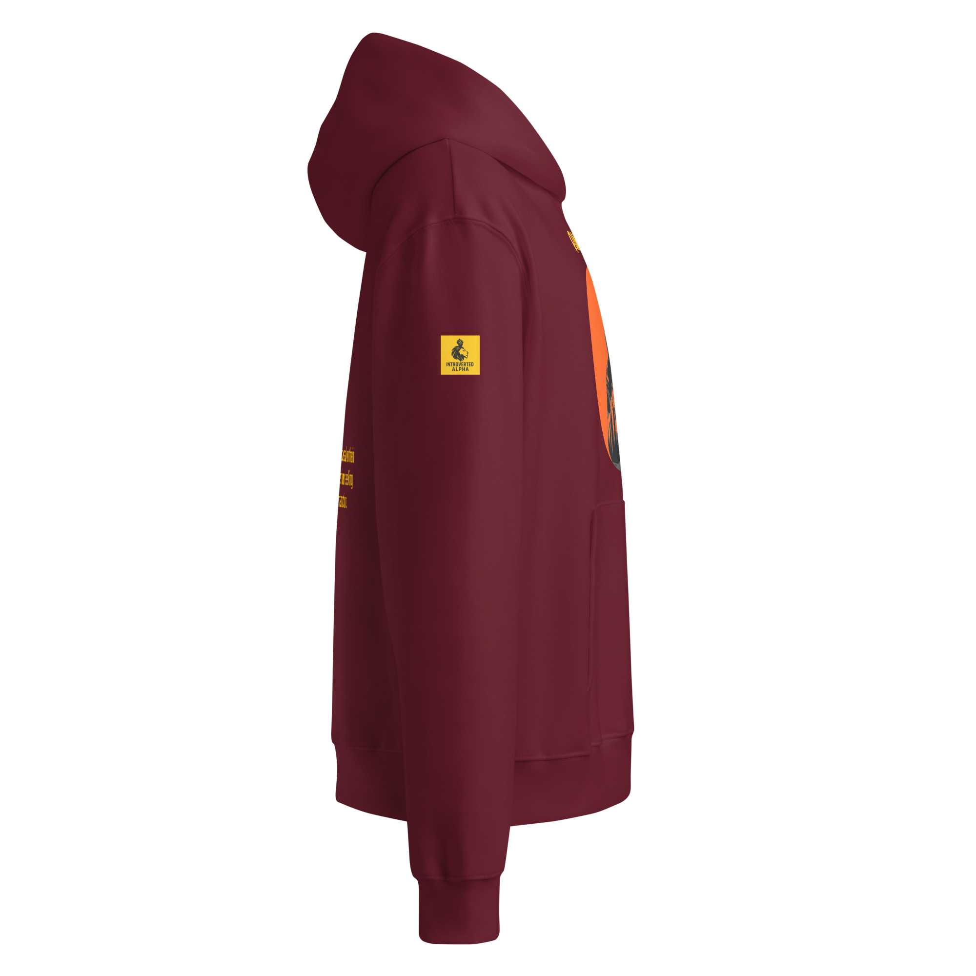 Xantho Philos™ Oversized Hoodie in Maroon for men, premium oversized hoodie with heavyweight comfort
