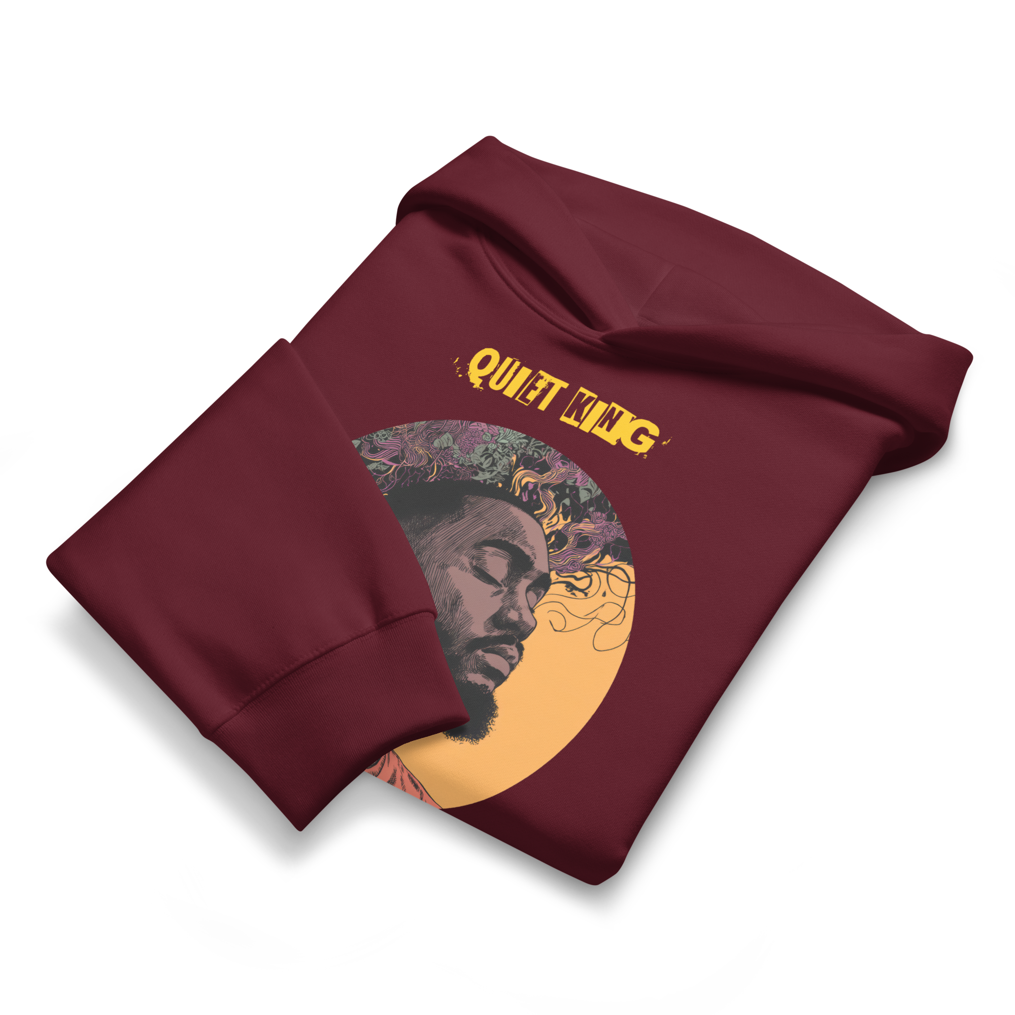 IntrovertedAlpha™ Oversized Hoodie in Maroon for men, premium oversized hoodie with heavyweight comfort