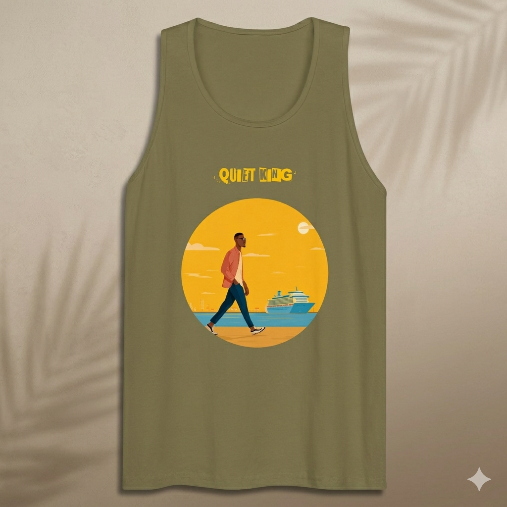 Xantho Philos™ Tank Top in Military Green for men, athletic streetwear tank with a grounded utilitarian tone