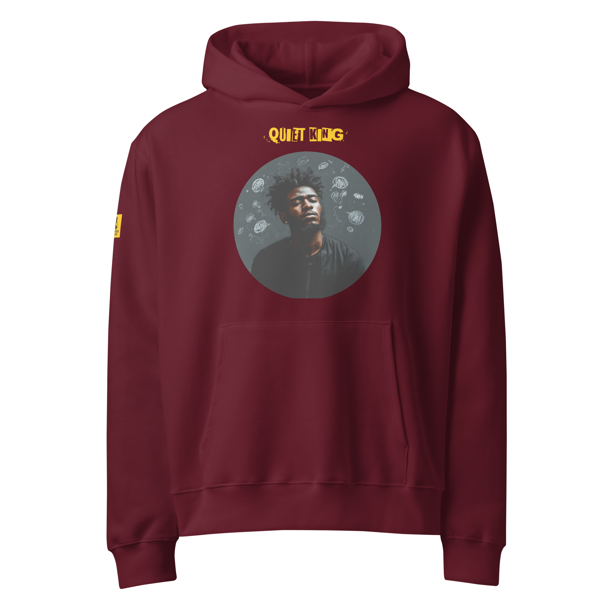 IntrovertedAlpha™ Oversized Hoodie in Maroon for men, premium oversized hoodie with heavyweight comfort