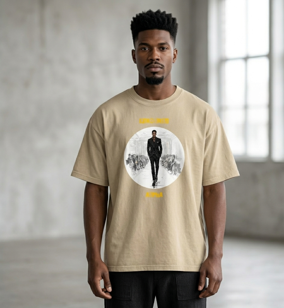 Xantho Philos™ Oversized Faded T-Shirt in Faded Khaki for men, neutral oversized T-shirt with casual streetwear style