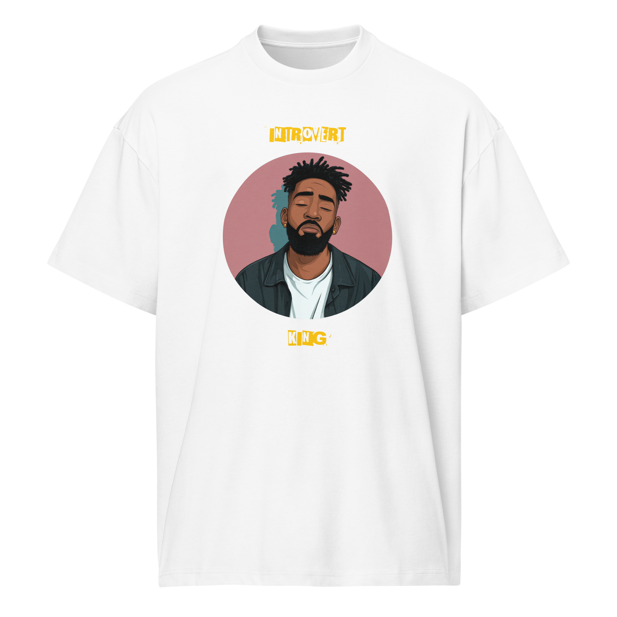 IntrovertedAlpha™ Box Tee in White for men, crisp structured box tee with a clean premium finish