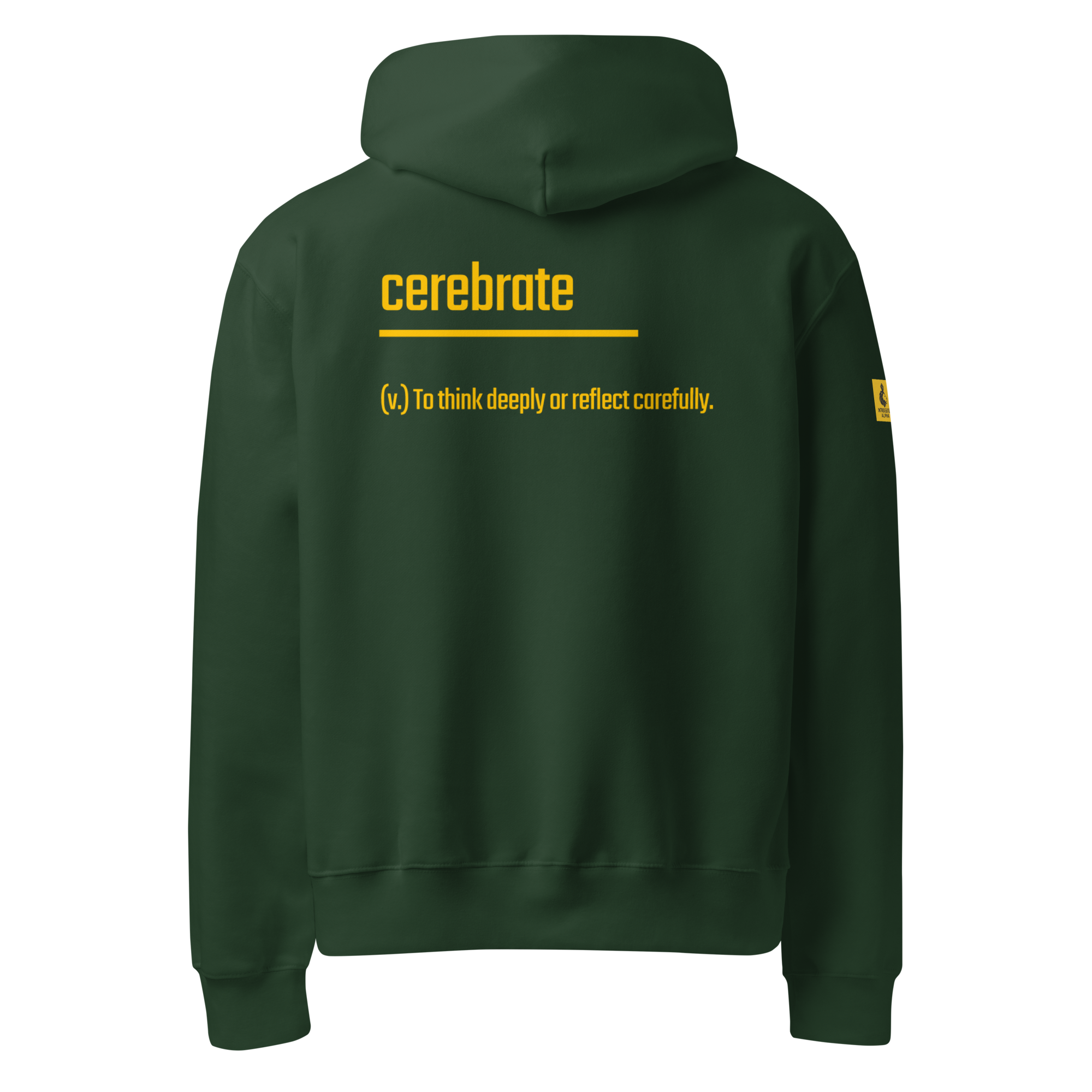 IntrovertedAlpha™ Oversized Hoodie in Forest for men, elevated everyday streetwear with a relaxed oversized fit