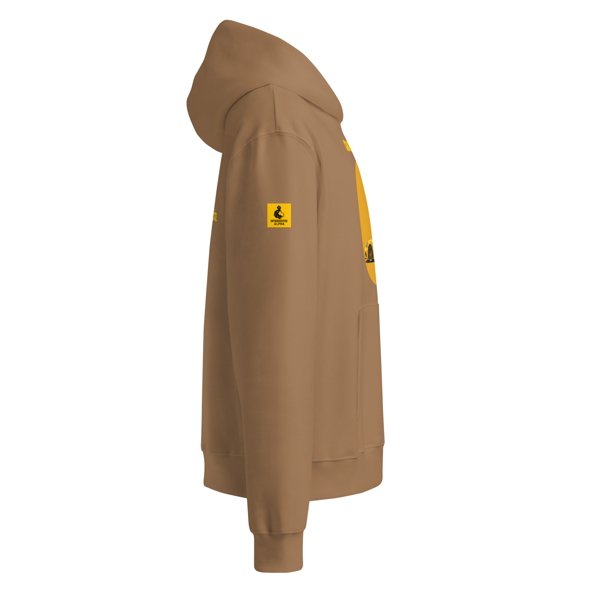 Xantho Philos™ Oversized Hoodie in Vintage Brown for men, premium oversized streetwear with a warm neutral tone