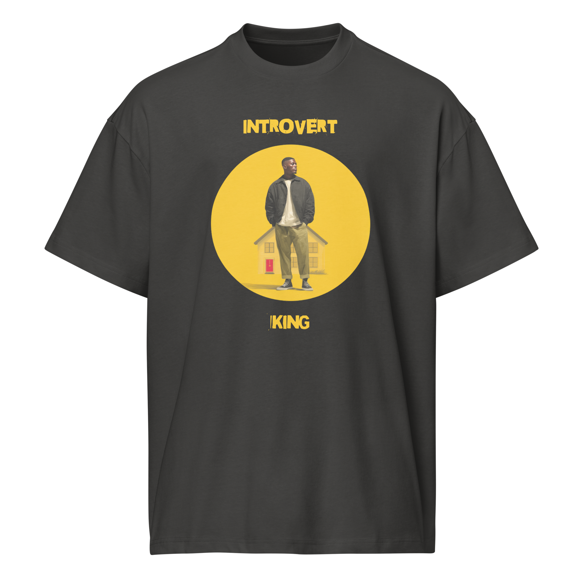 Xantho Philos™ Box Tee in Vintage Black for men, washed boxy T-shirt with a relaxed streetwear silhouette
