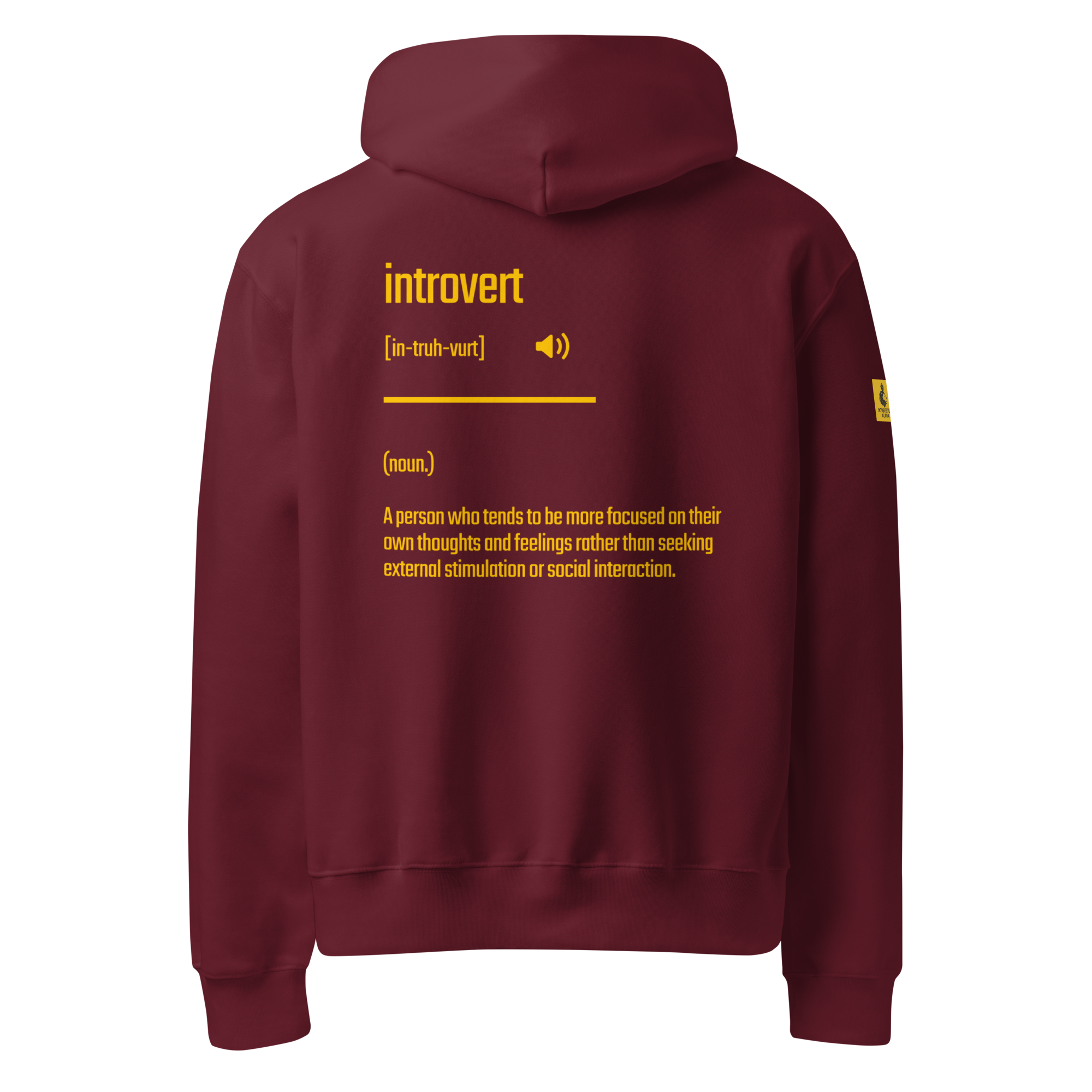 IntrovertedAlpha™ Oversized Hoodie in Maroon for men, premium oversized hoodie with heavyweight comfort