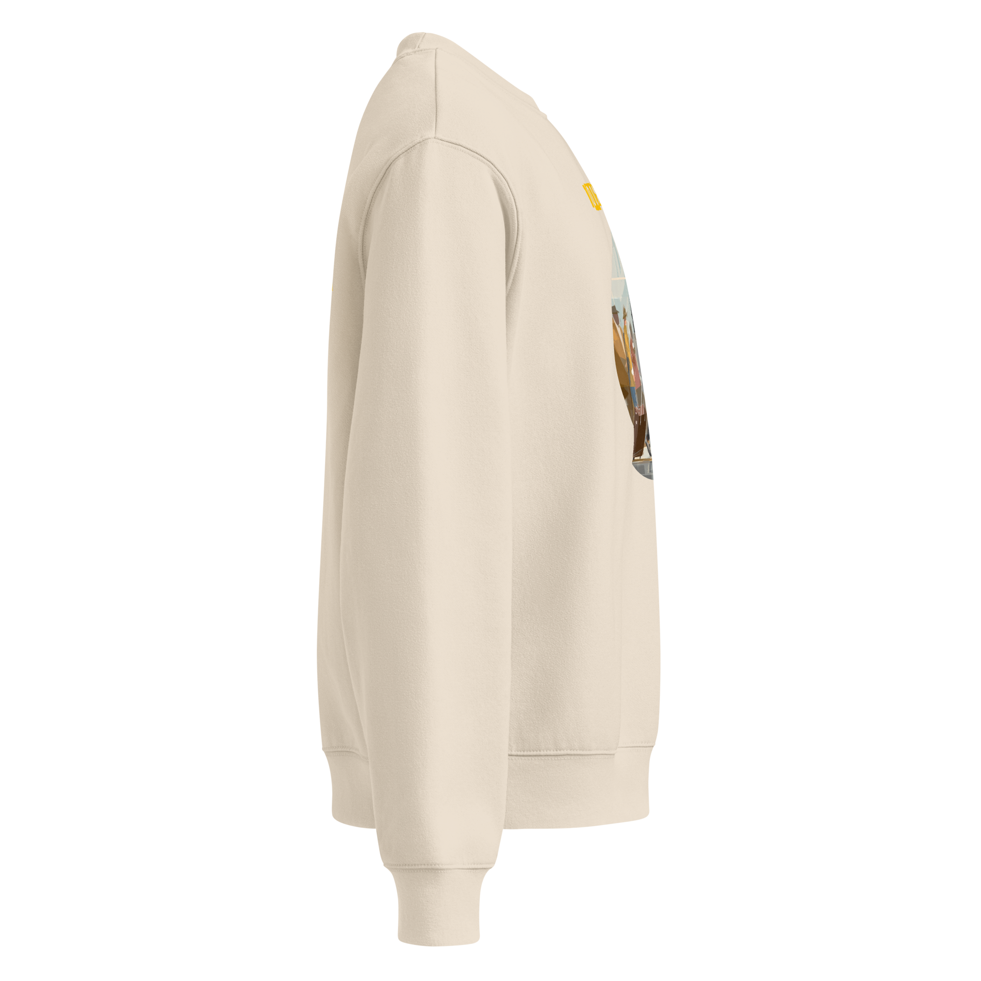 IntrovertedAlpha™ Oversized Sweatshirt in Dust for men, soft neutral sweatshirt with a relaxed oversized fit