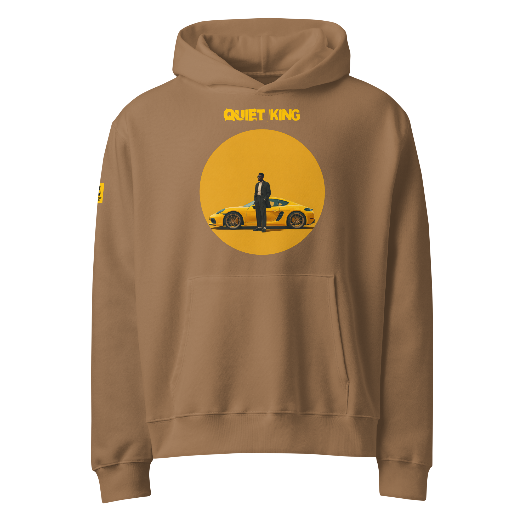 Xantho Philos™ Oversized Hoodie in Vintage Brown for men, premium oversized streetwear with a warm neutral tone