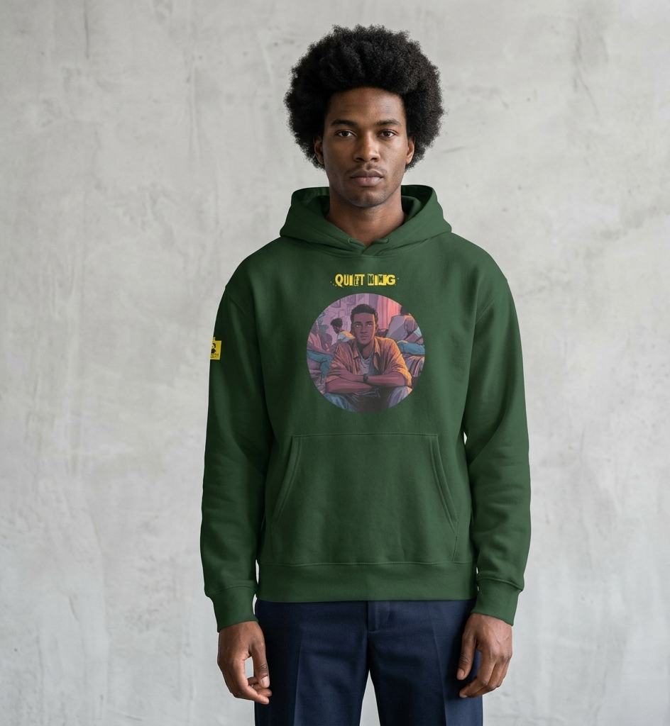 IntrovertedAlpha™ Oversized Hoodie in Forest for men, elevated everyday streetwear with a relaxed oversized fit