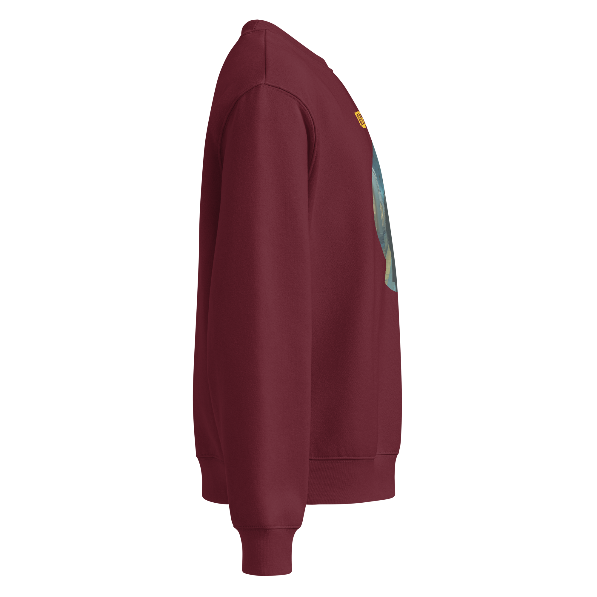 IntrovertedAlpha™ Oversized Sweatshirt in Maroon for men, rich-toned oversized sweatshirt with heavyweight comfort