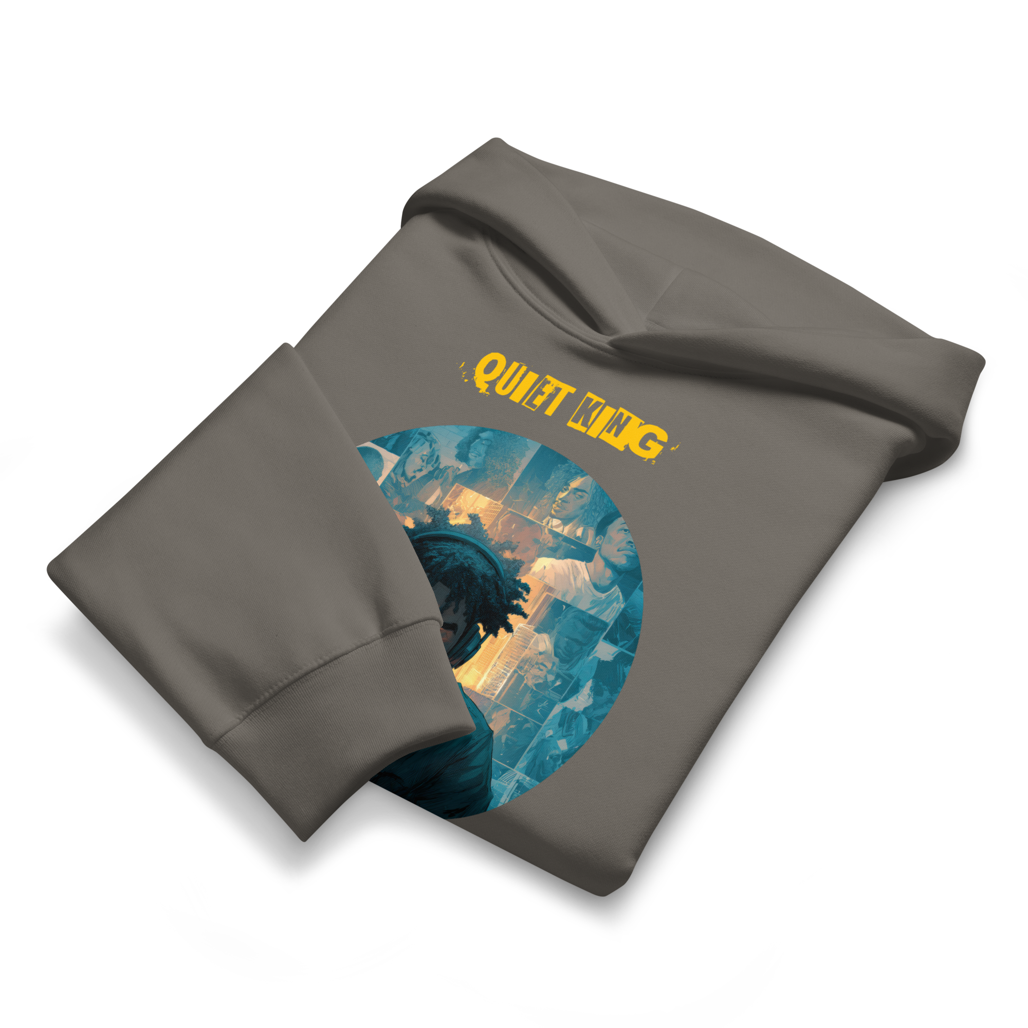IntrovertedAlpha™ Oversized Hoodie in Asphalt for men, clean minimalist hoodie with premium heavyweight comfort