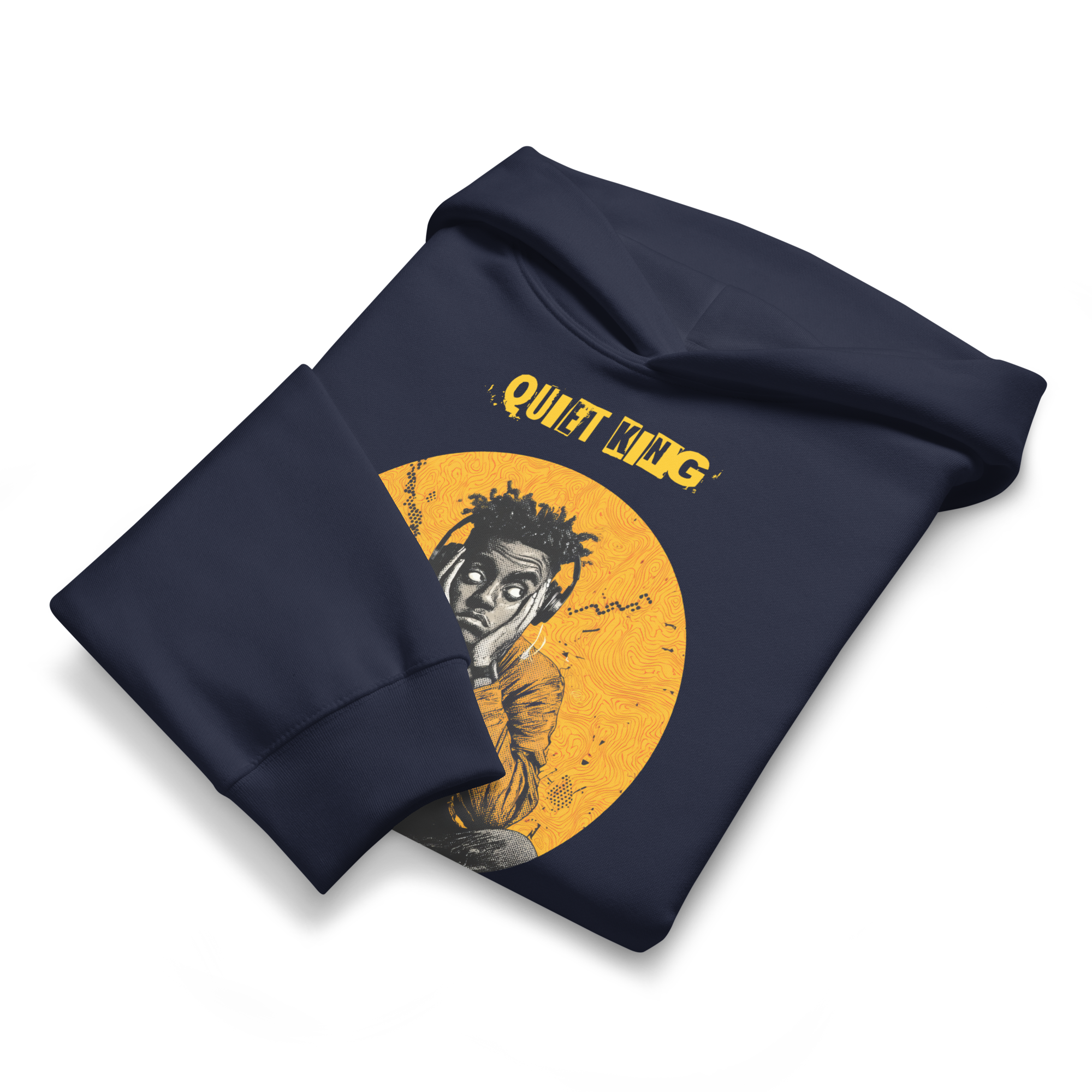 IntrovertedAlpha™ Oversized Hoodie in Navy for men, minimalist heavyweight hoodie with a relaxed streetwear fit