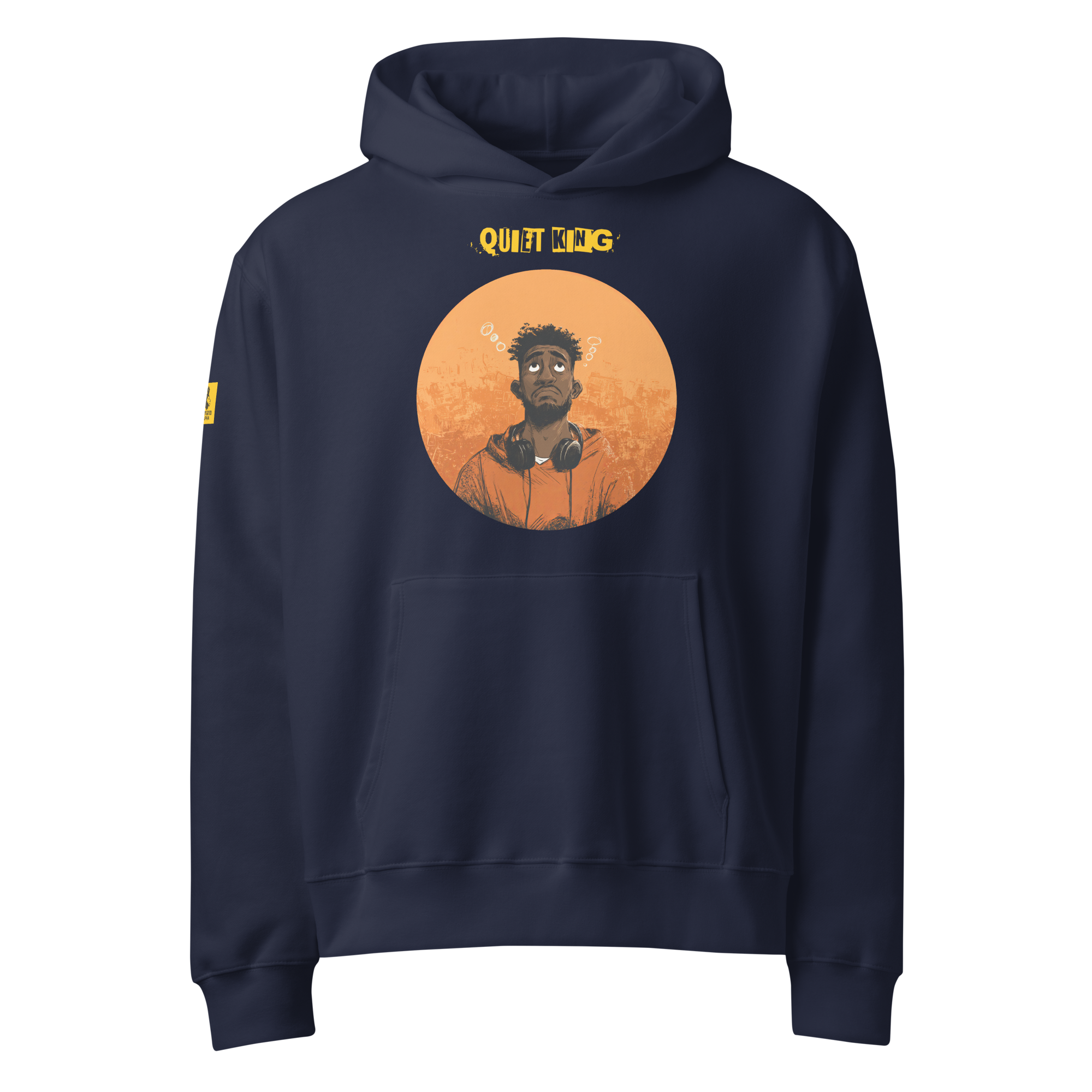 Xantho Philos™ Oversized Hoodie in Navy for men, minimalist heavyweight hoodie with a relaxed streetwear fit