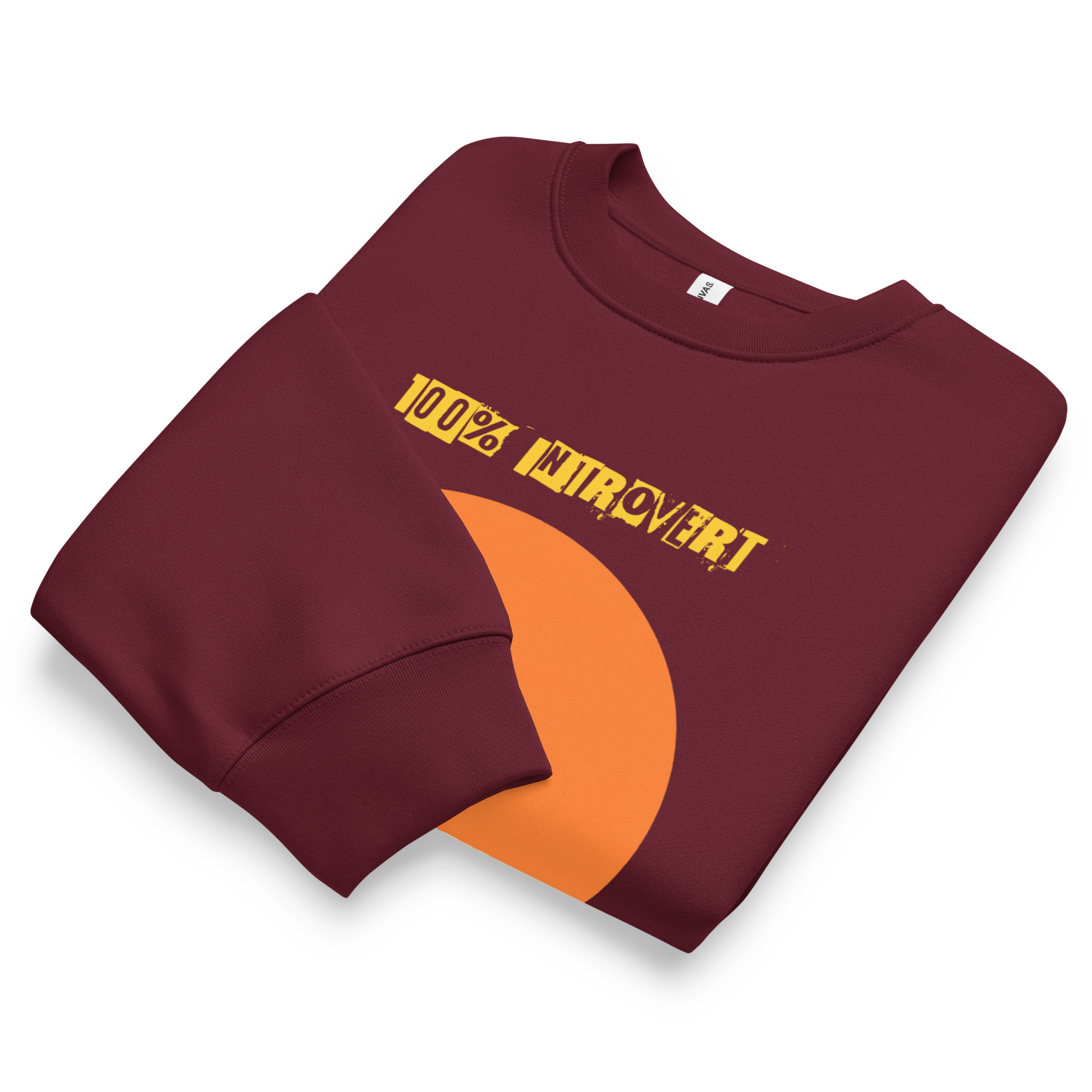 IntrovertedAlpha™ Oversized Sweatshirt in Maroon for men, rich-toned oversized sweatshirt with heavyweight comfort