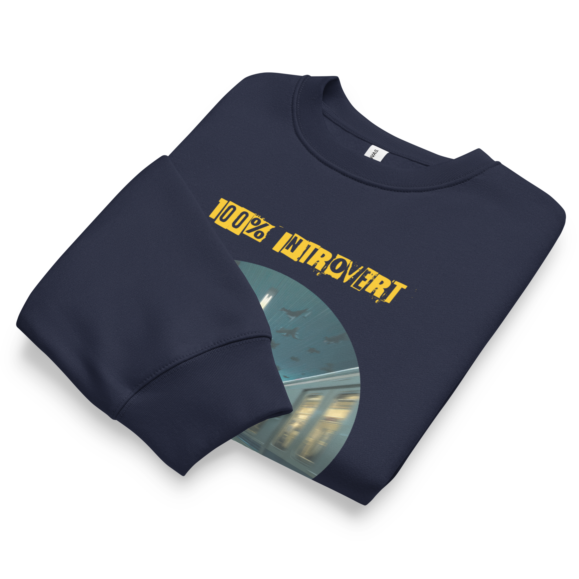 IntrovertedAlpha™ Oversized Sweatshirt in Navy for men, minimalist premium sweatshirt with everyday streetwear style