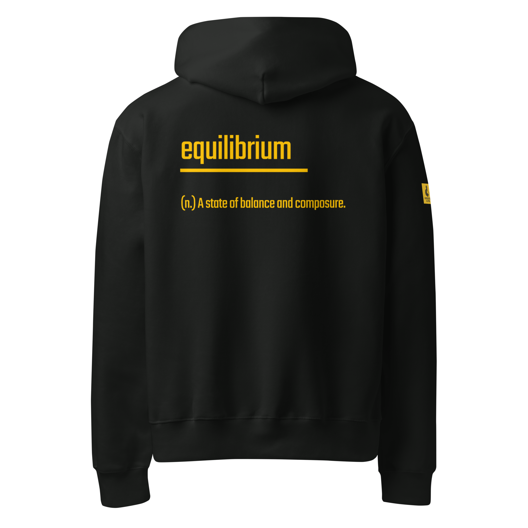 IntrovertedAlpha™ Oversized Hoodie in Vintage Black for men, premium heavyweight streetwear with a relaxed oversized fit
