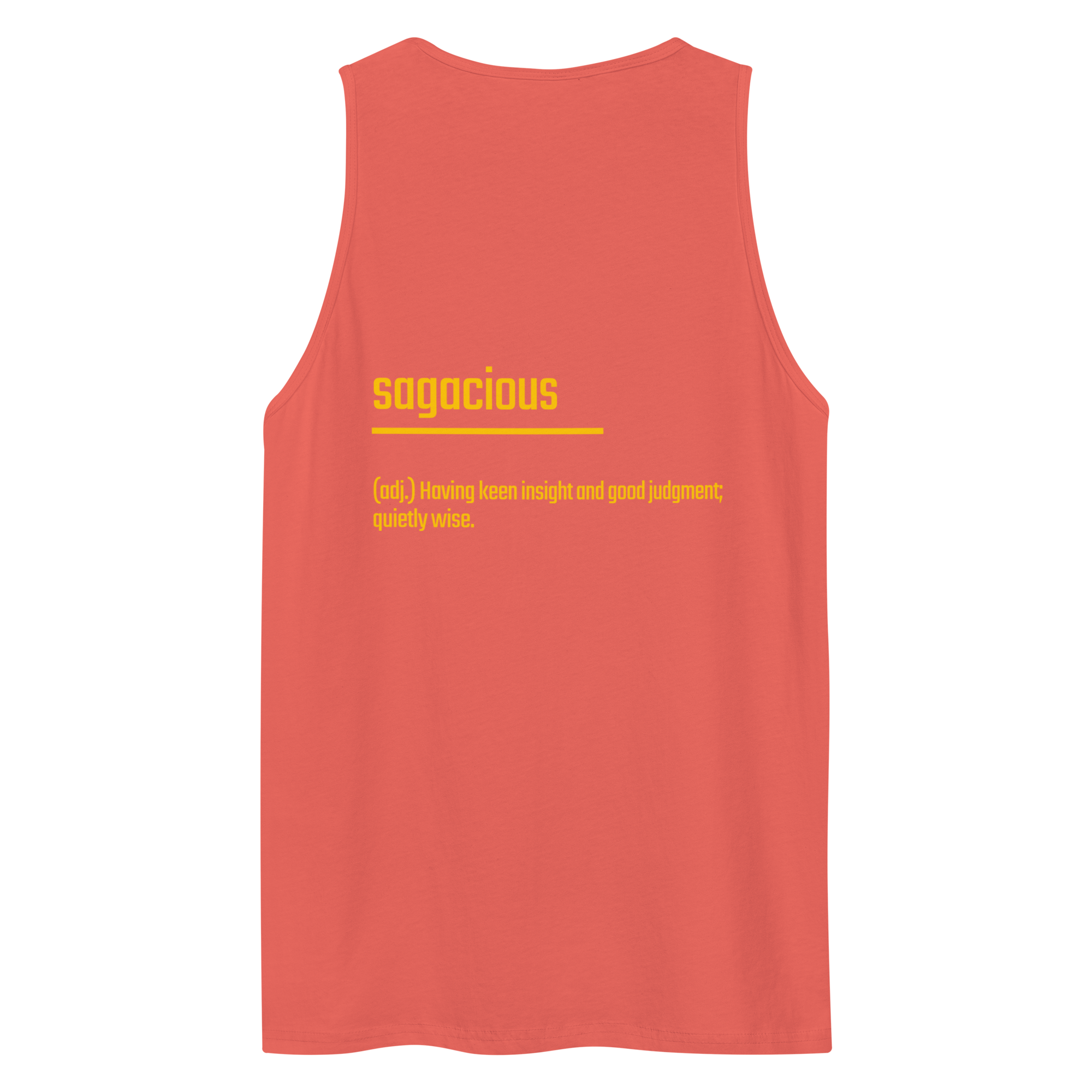 IntrovertedAlpha™ Tank Top in Coral for men, lightweight summer tank top with a vibrant casual tone
