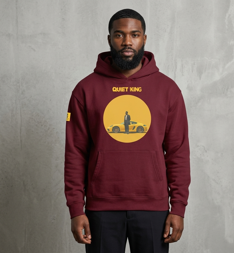 Xantho Philos™ Oversized Hoodie in Maroon for men, premium oversized hoodie with heavyweight comfort