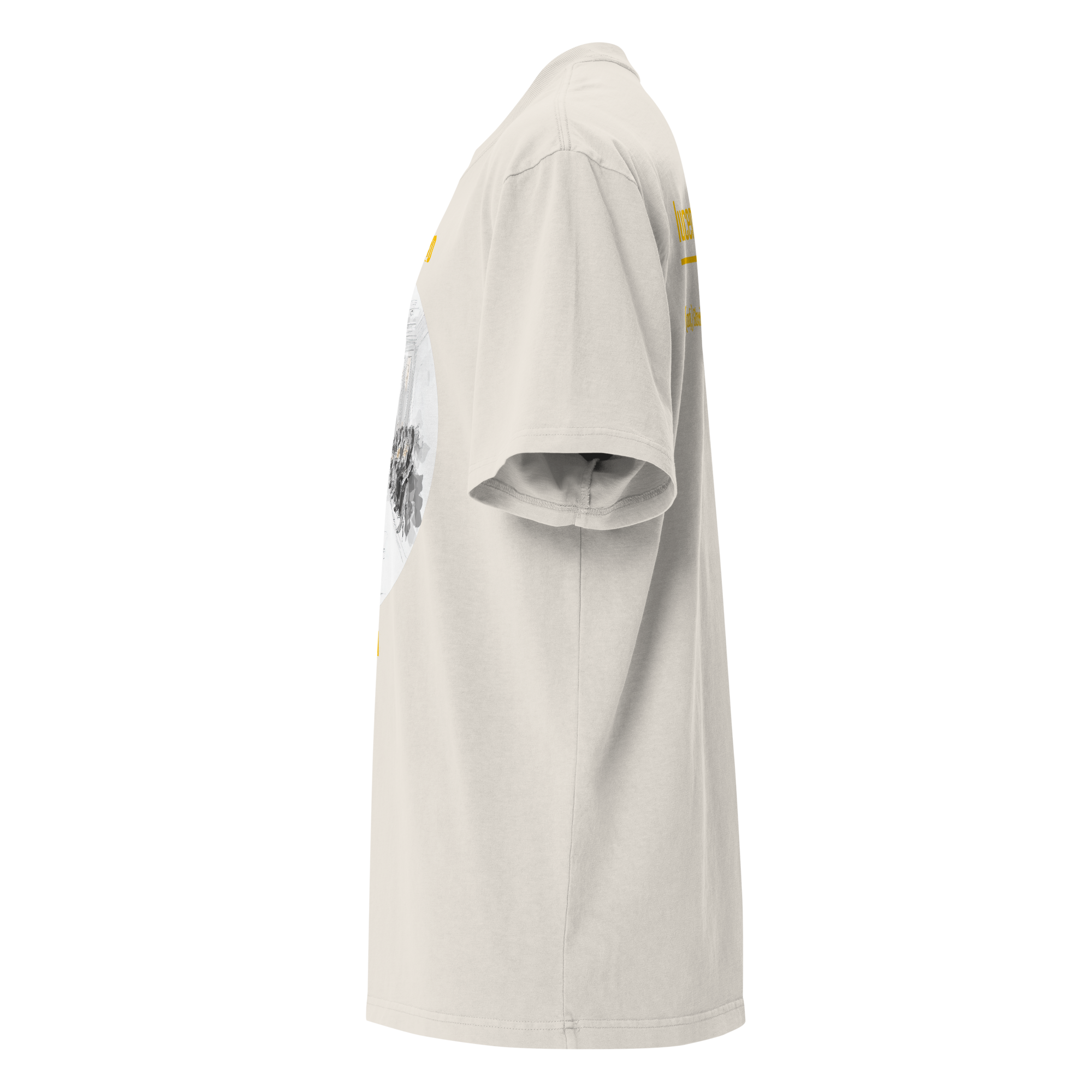Xantho Philos™ Oversized Faded T-Shirt in Faded Bone for men, soft neutral oversized T-shirt with a minimalist streetwear feel