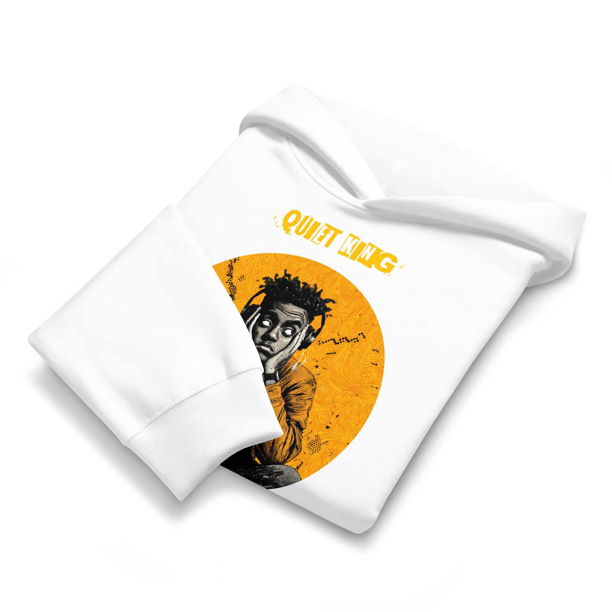 IntrovertedAlpha™ Oversized Hoodie in White for men, crisp minimalist oversized hoodie with premium streetwear appeal
