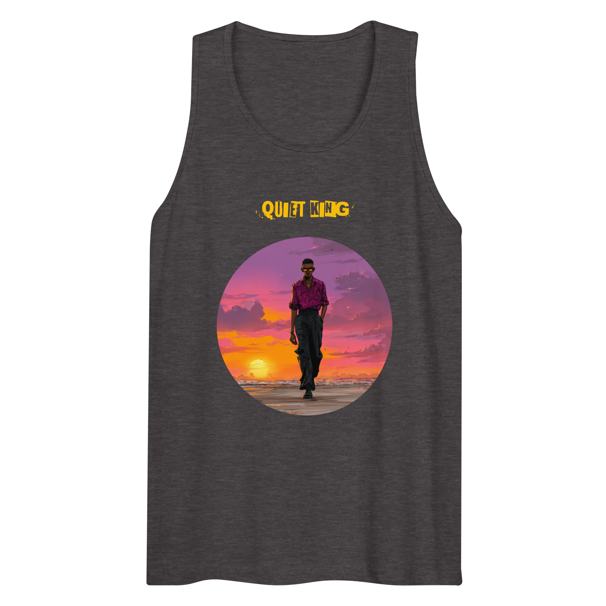 IntrovertedAlpha™ Tank Top in Charcoal Heather for men, soft-blend tank top with a clean everyday fit