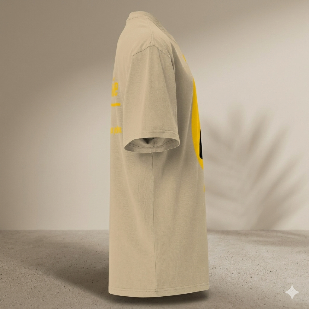 Xantho Philos™ Oversized Faded T-Shirt in Faded Khaki for men, neutral oversized T-shirt with casual streetwear style