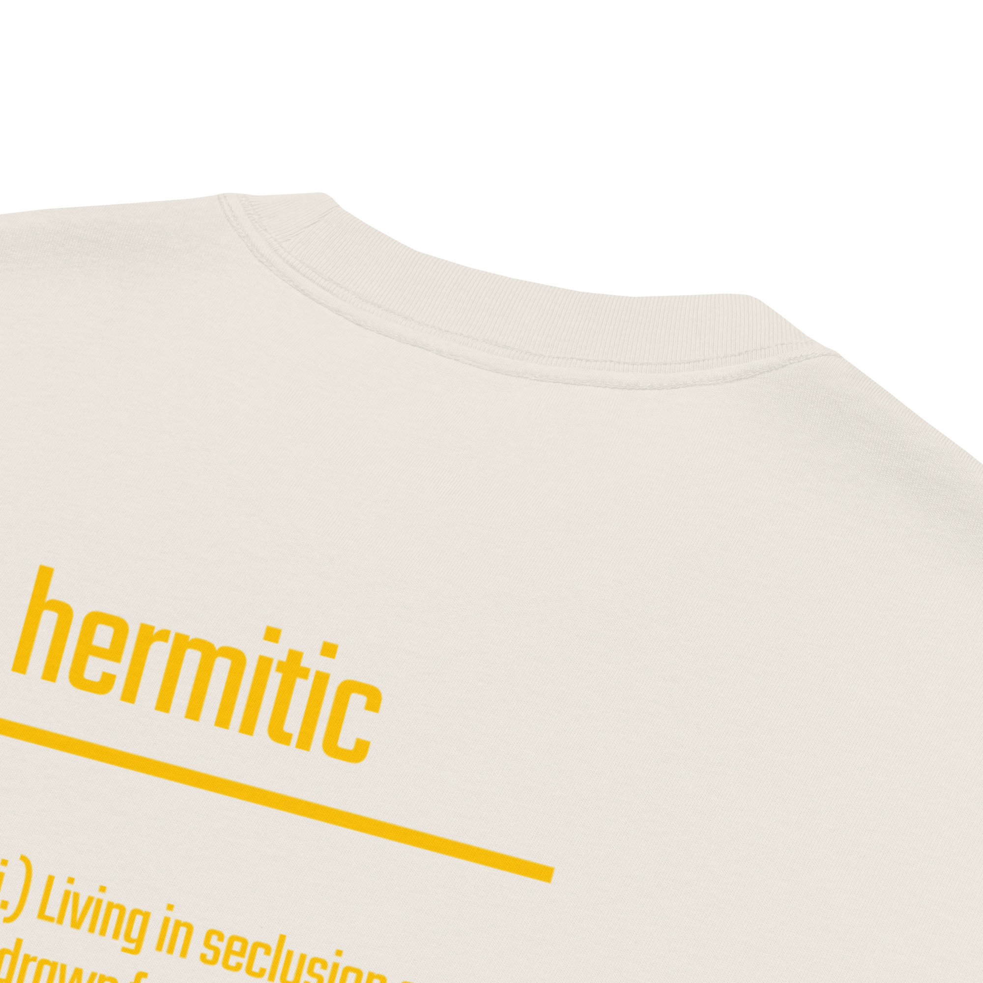 IntrovertedAlpha™ Oversized Faded T-Shirt in Faded Bone for men, soft neutral oversized T-shirt with a minimalist streetwear feel
