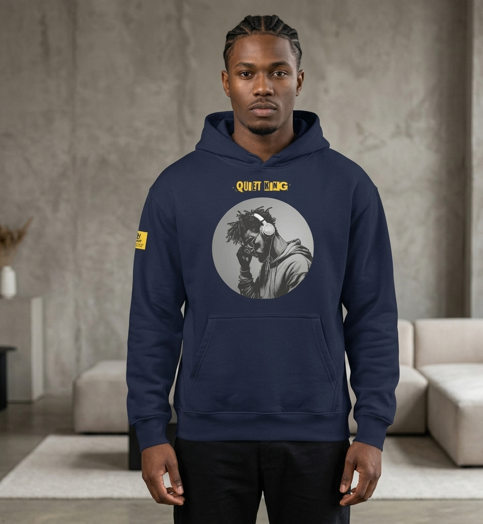 Xantho Philos™ Oversized Hoodie in Navy for men, minimalist heavyweight hoodie with a relaxed streetwear fit