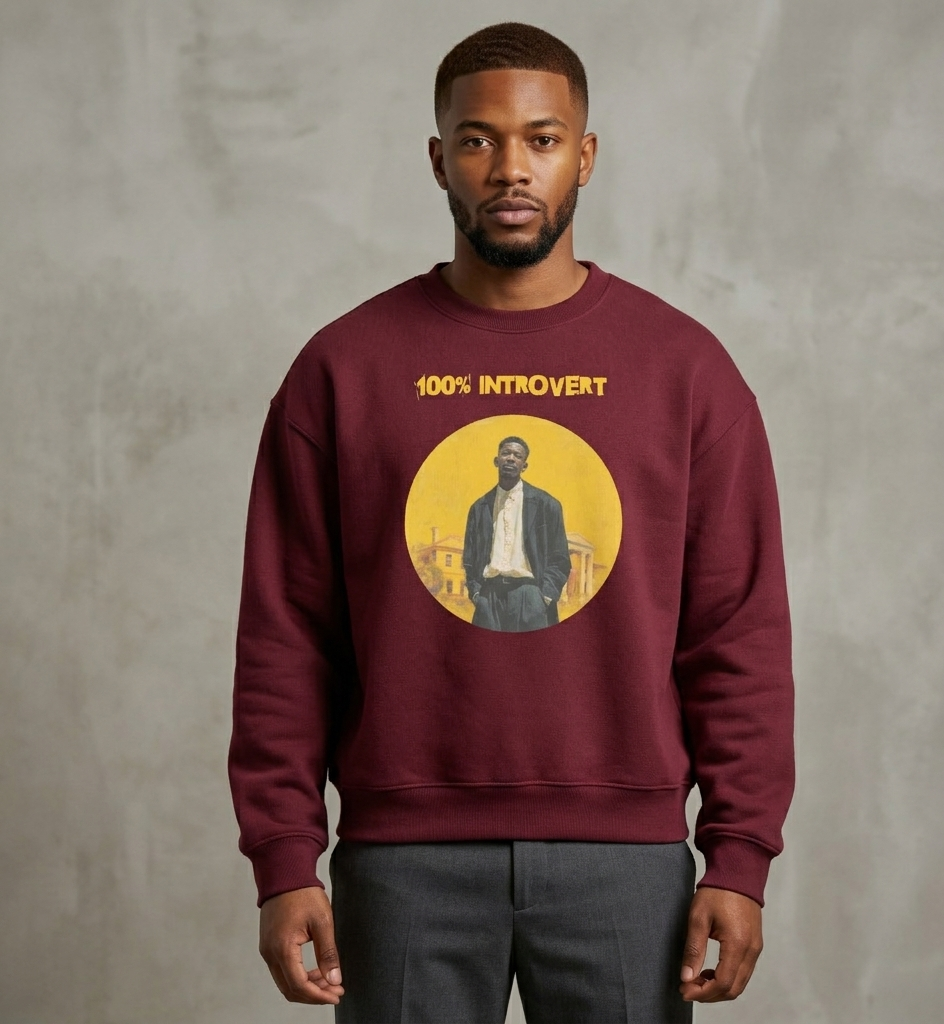 Xantho Philos™ Oversized Sweatshirt in Maroon for men, rich-toned oversized sweatshirt with heavyweight comfort