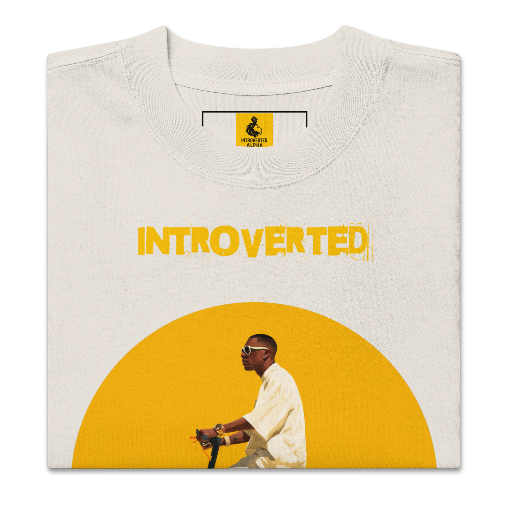 Xantho Philos™ Oversized Faded T-Shirt in Faded Bone for men, soft neutral oversized T-shirt with a minimalist streetwear feel