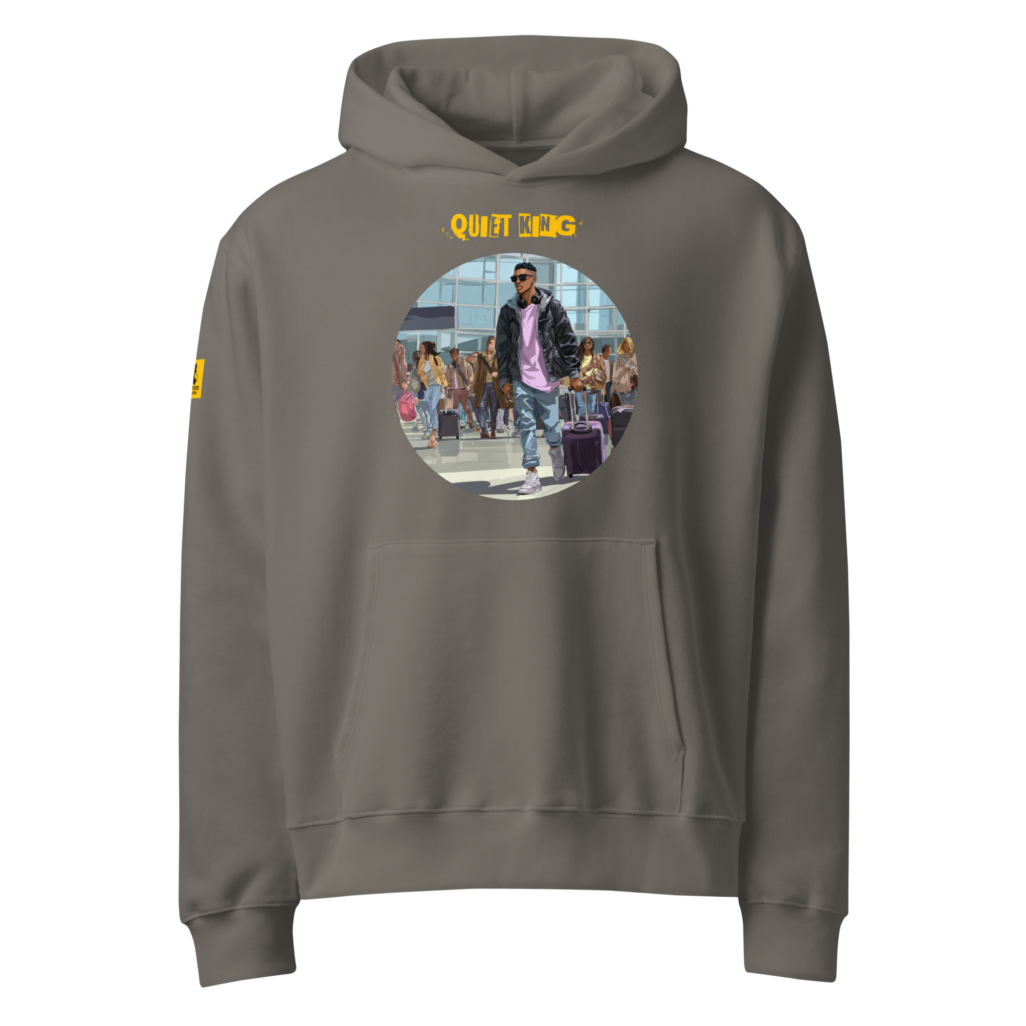 IntrovertedAlpha™ Oversized Hoodie in Asphalt for men, clean minimalist hoodie with premium heavyweight comfort