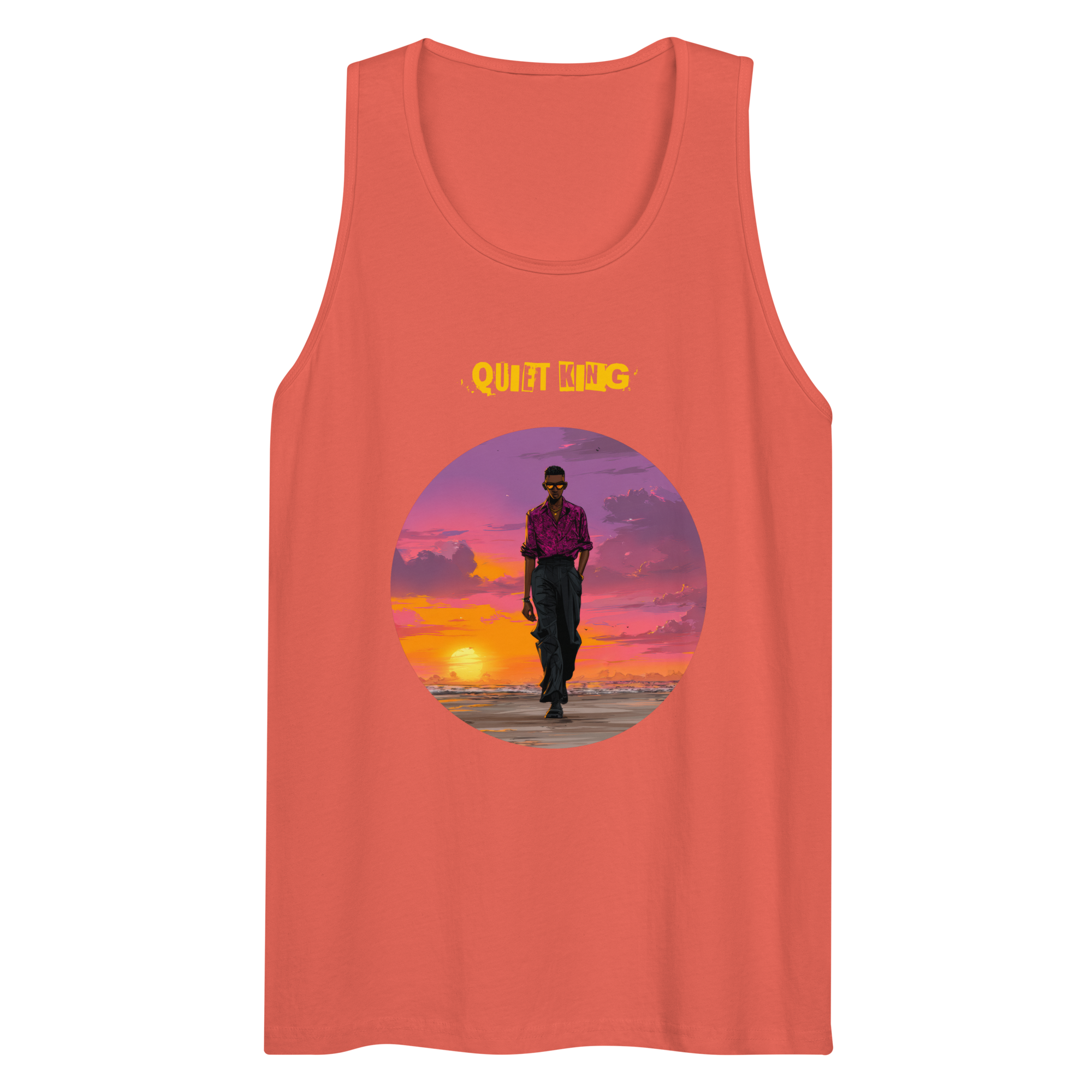 IntrovertedAlpha™ Tank Top in Coral for men, lightweight summer tank top with a vibrant casual tone