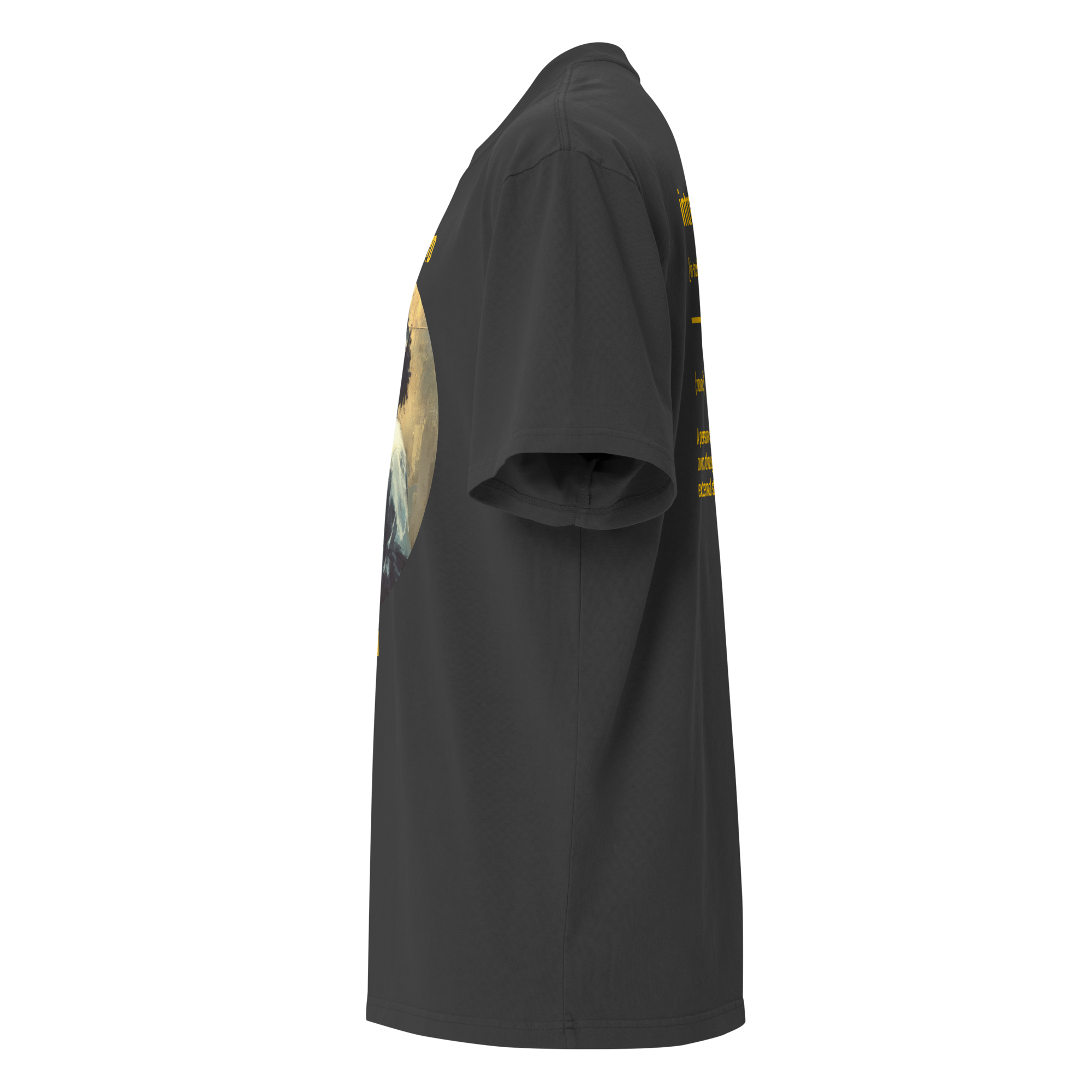 IntrovertedAlpha™ Oversized Faded T-Shirt in Faded Black for men, vintage-wash streetwear with a relaxed oversized fit