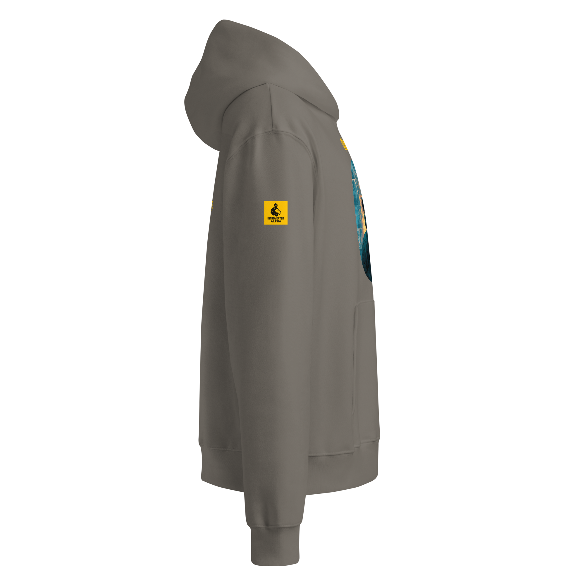IntrovertedAlpha™ Oversized Hoodie in Asphalt for men, clean minimalist hoodie with premium heavyweight comfort