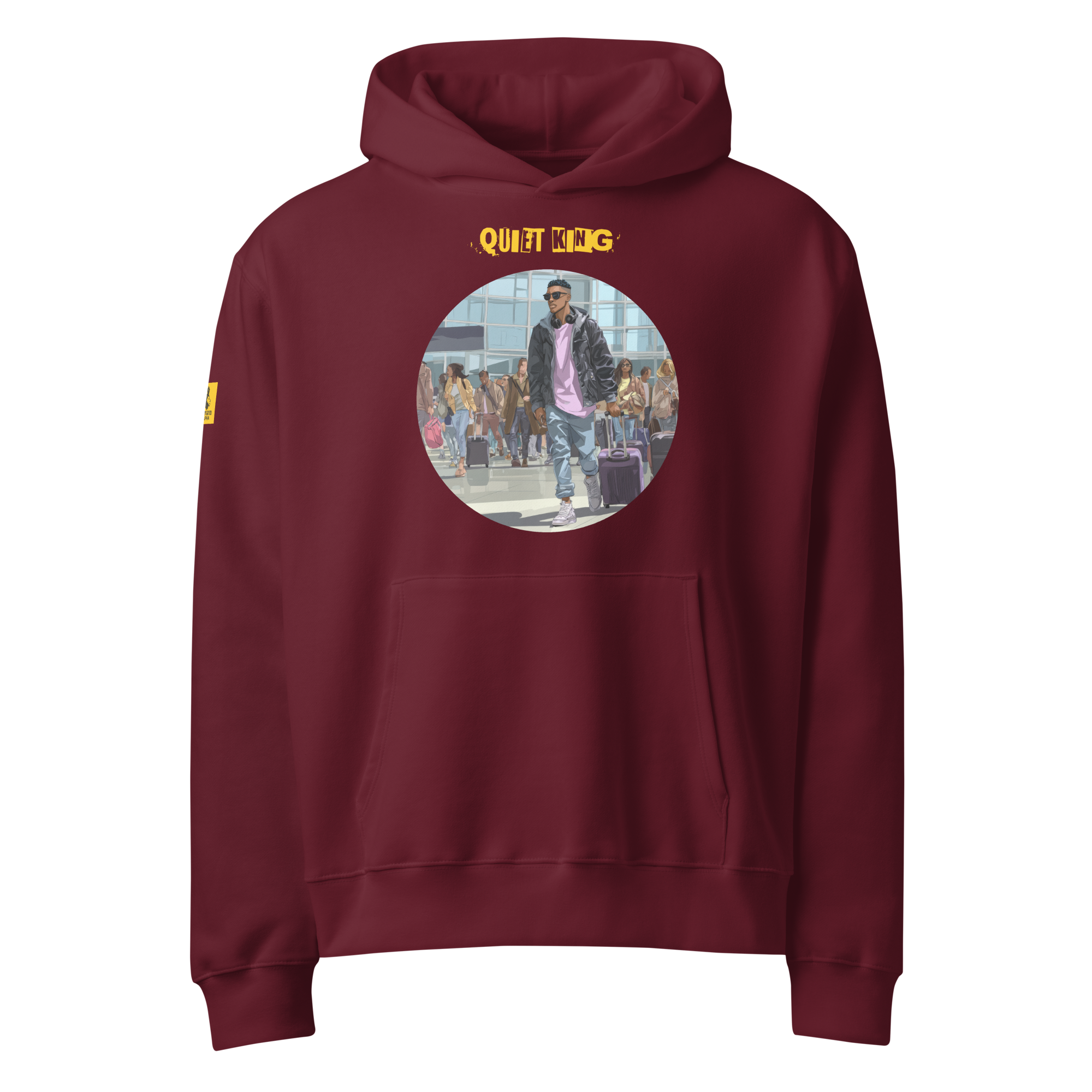 IntrovertedAlpha™ Oversized Hoodie in Maroon for men, premium oversized hoodie with heavyweight comfort