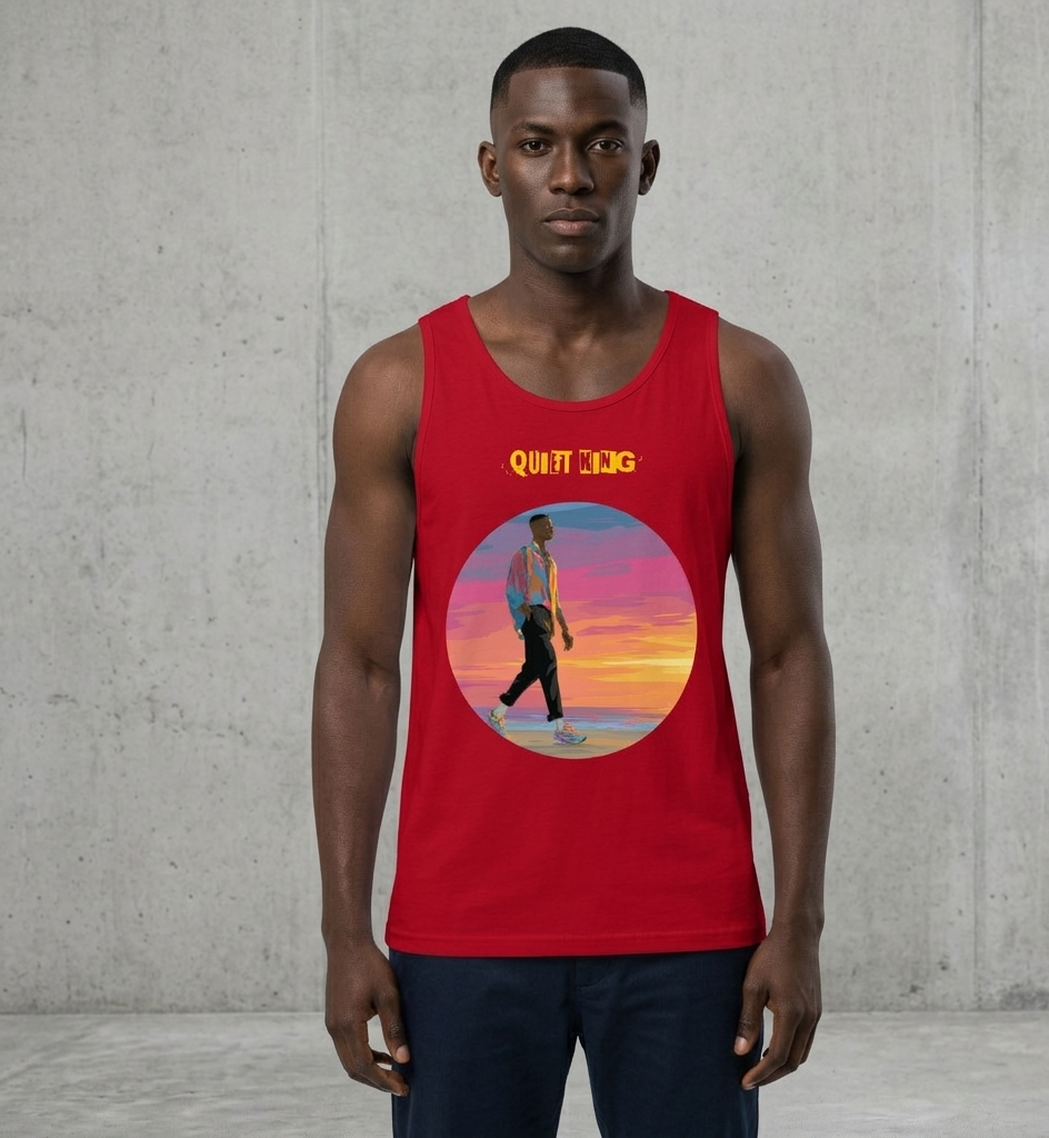 IntrovertedAlpha™ Tank Top in Red for men, bold premium tank top with lightweight streetwear style