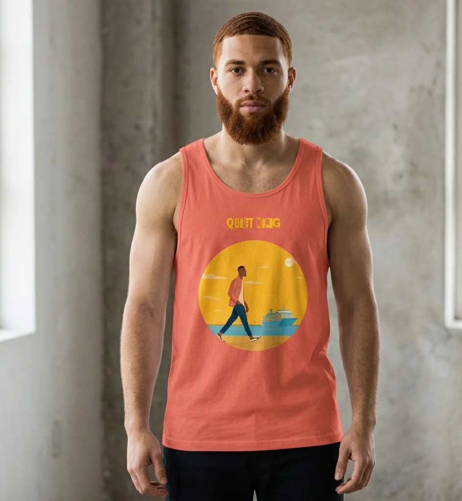 IntrovertedAlpha™ Tank Top in Coral for men, lightweight summer tank top with a vibrant casual tone