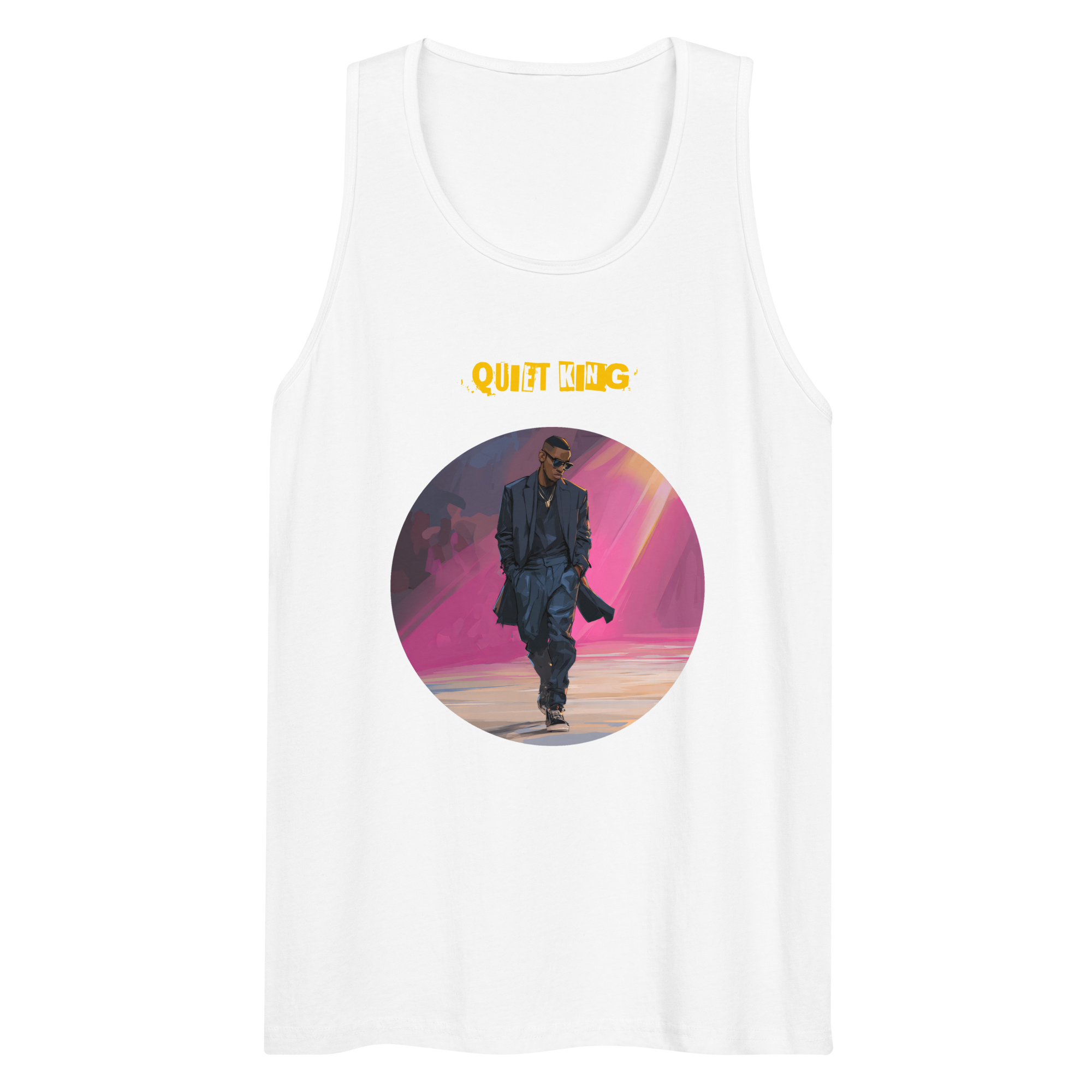 IntrovertedAlpha™ Tank Top in White for men, crisp minimalist tank top with a breathable everyday fit
