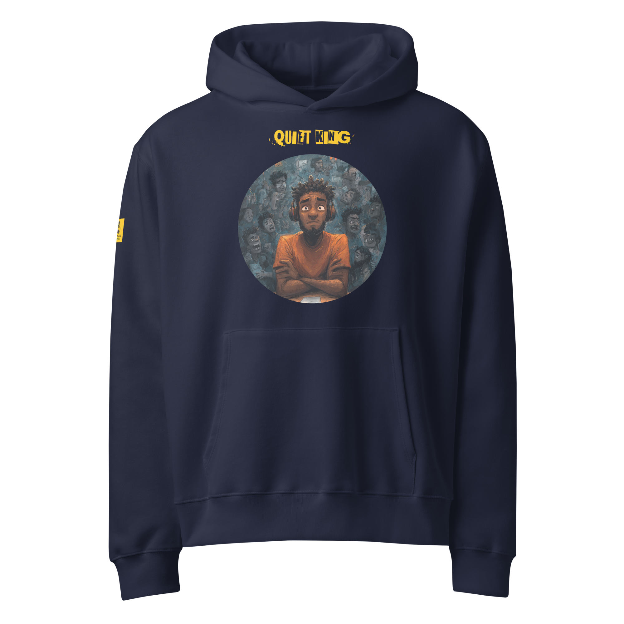 Xantho Philos™ Oversized Hoodie in Navy for men, minimalist heavyweight hoodie with a relaxed streetwear fit
